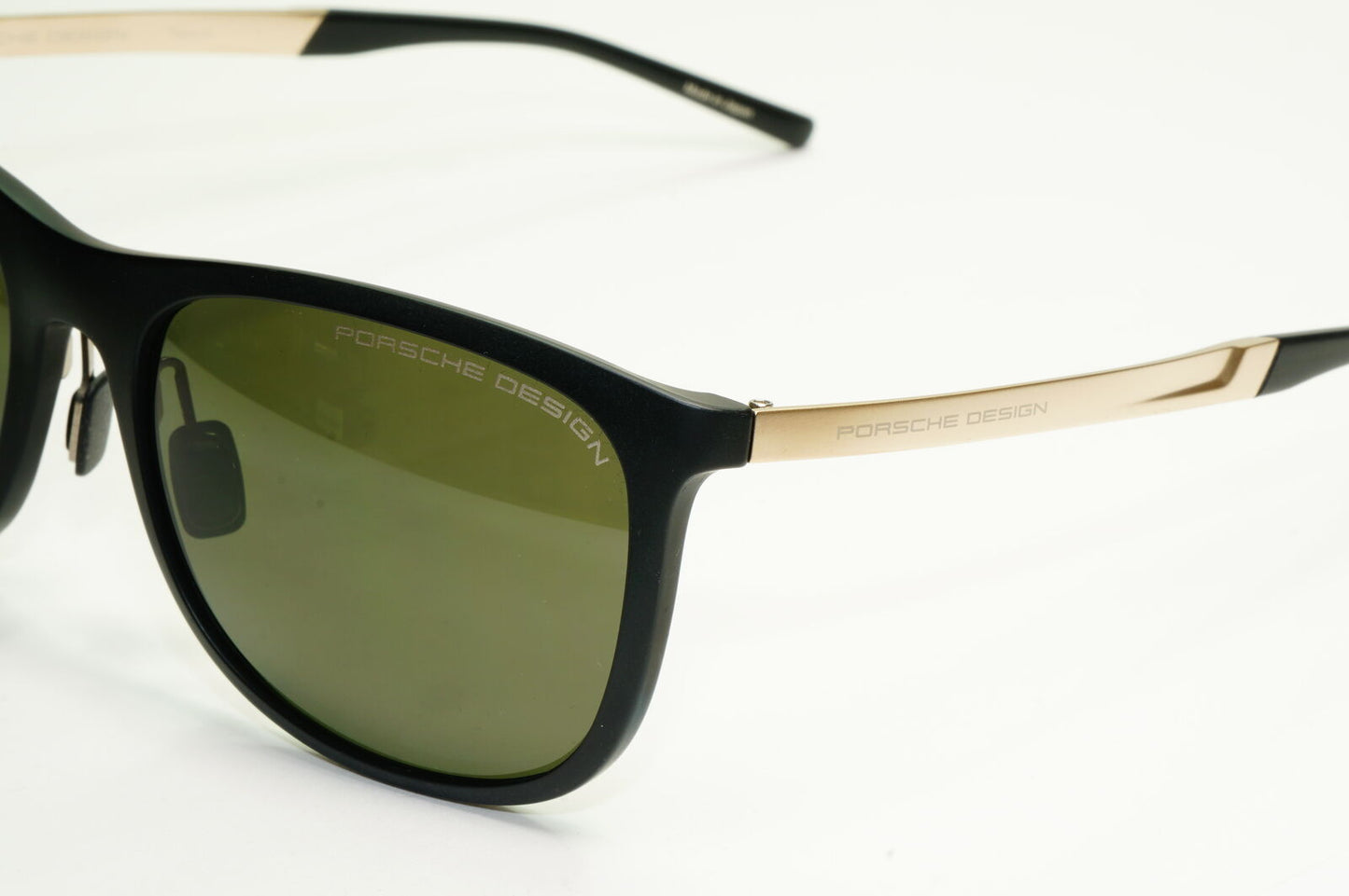 Porsche Design Titanium Polarised Sunglasses Japan Gold Black Green P8672 C