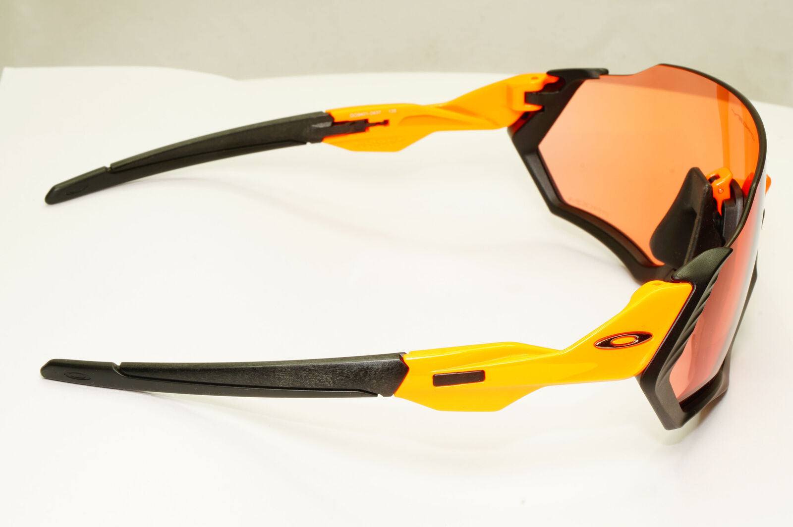 Oakley Flight Jacket Sunglasses Shield Black Orange Prizm Trail OO 9401 0437