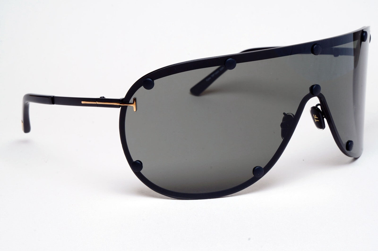 Tom Ford Sunglasses Kyler Black Grey Gold Shield Visor FT1043 TF 1043 02A [a]