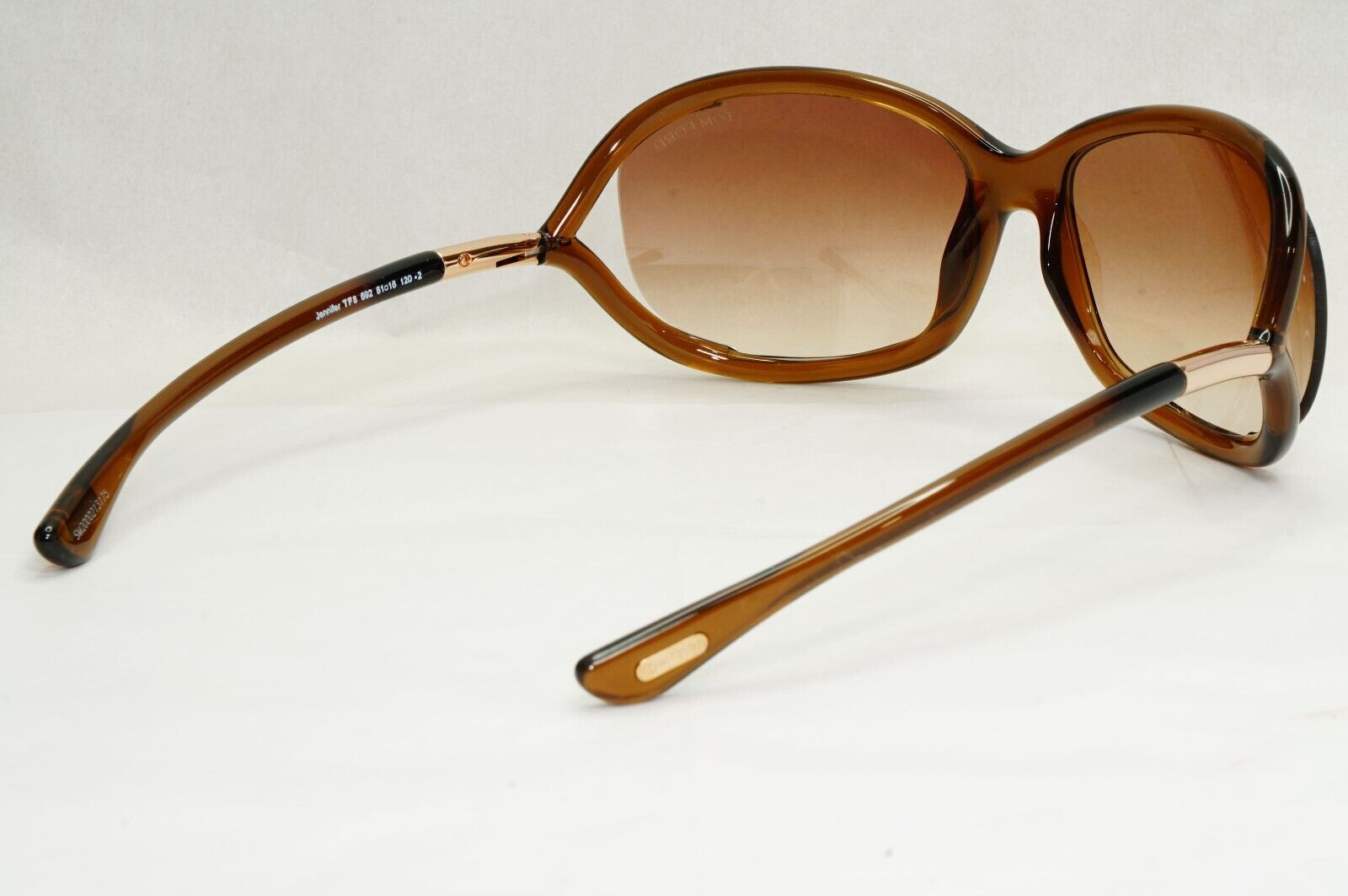 Tom Ford Sunglasses Jennifer Brown Gradient Shiny Gold Wrap FT0008 TF8 692 [A]