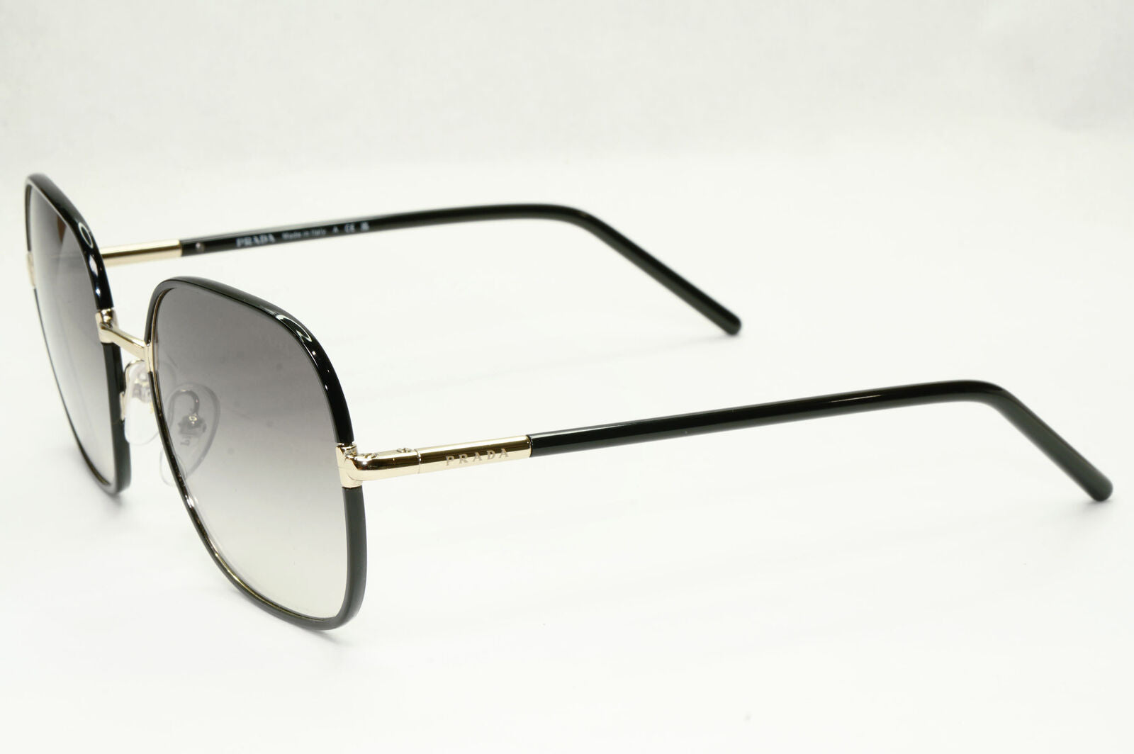 Prada Sunglasses Black Gold Grey Gradient Square PR67XS SPR 67X AAV-0A7