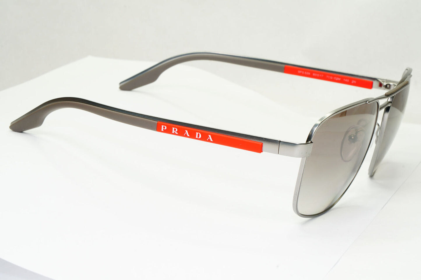 Prada Sunglasses Gunmetal Grey Matte Mirror Silver Pilot PS53XS SPS 53X 7CQ-02M
