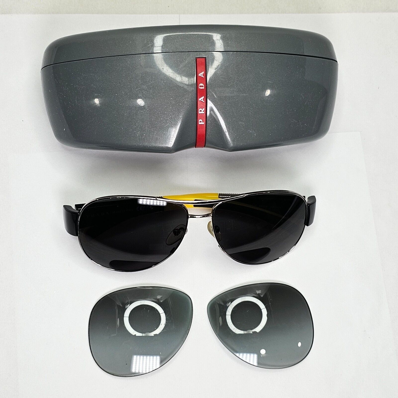 Prada Sunglasses 2006 Vintage Pilot Black Rossa PS51HS SPS 51H 7OT-3M1 111223