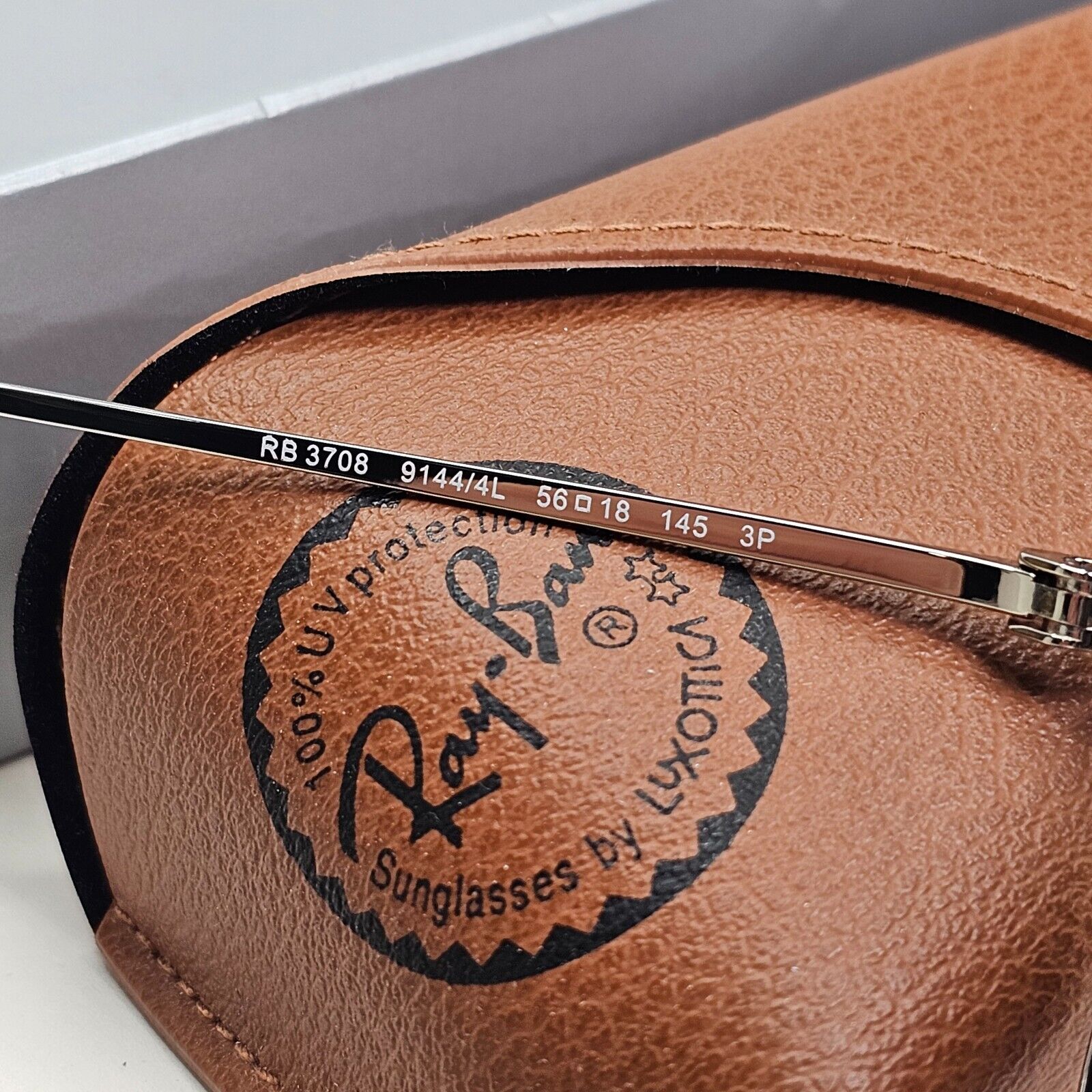 Ray-Ban Sunglasses Chromance Polarised Mirror Black Blue Silver RB 3708 9144/4L