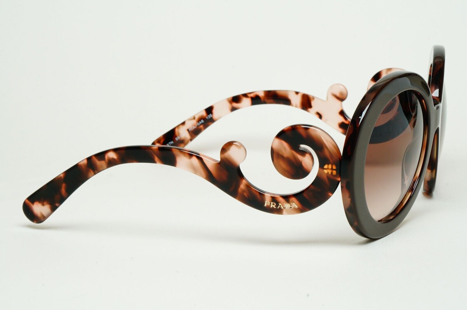 Prada Sunglasses Baroque Swirl Round Brown Marble PR27NS SPR 27N ROL-0A6 070125