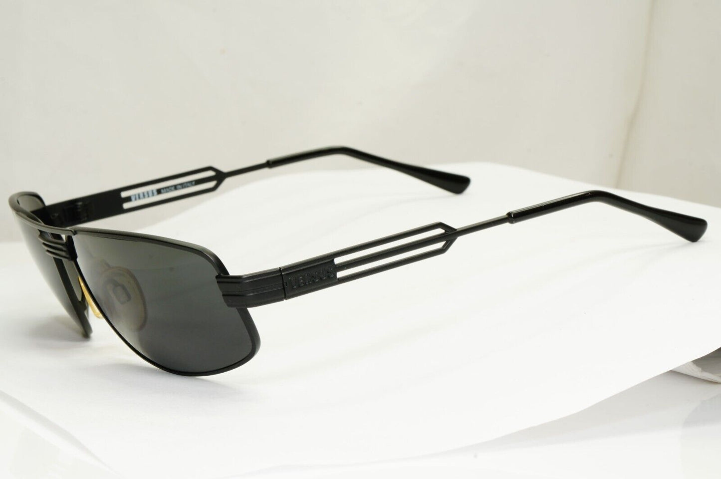 Versus Sunglasses 1996 by Gianni Versace Vintage Matte Black MOD F35 COL 028