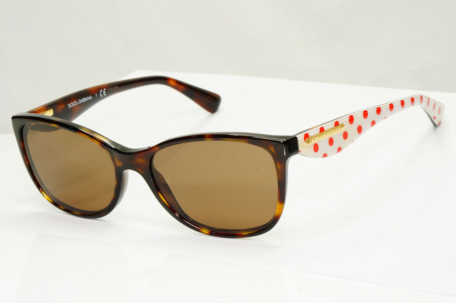Dolce & Gabbana Polka Dot Sunglasses Brown Red White DG 3174 2878 250123