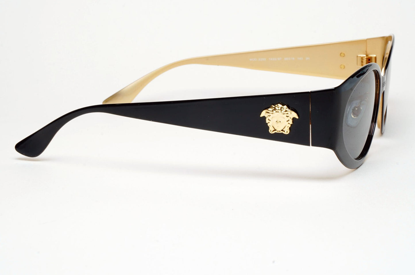Versace Sunglasses Black Oval Gold La Medusa MOD VE 2263 1433/87 56mm [a]