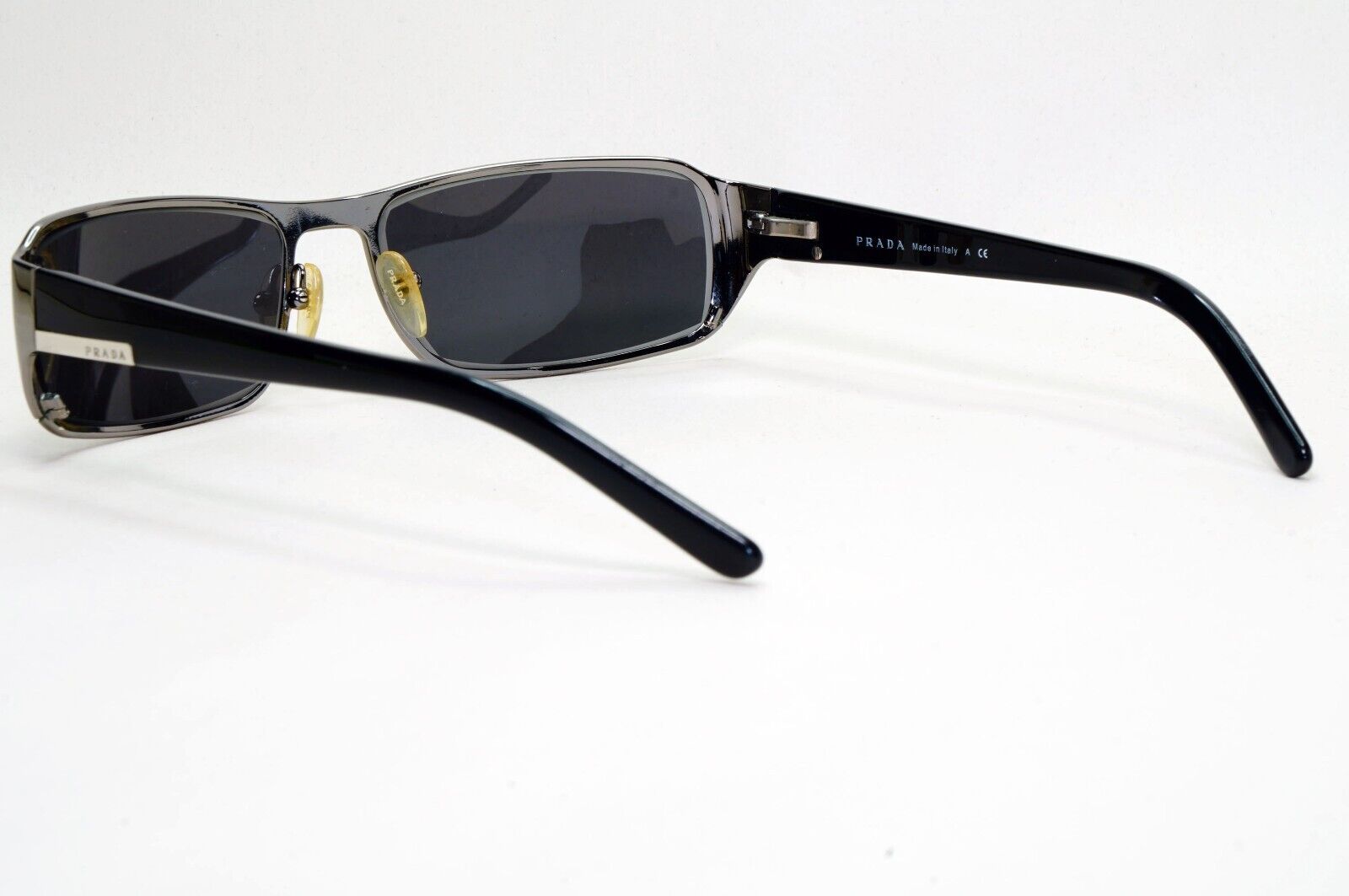 Prada Sunglasses 2006 Gunmetal Black Rectangle PR52FS SPR 52F 5AV-1A1 081024