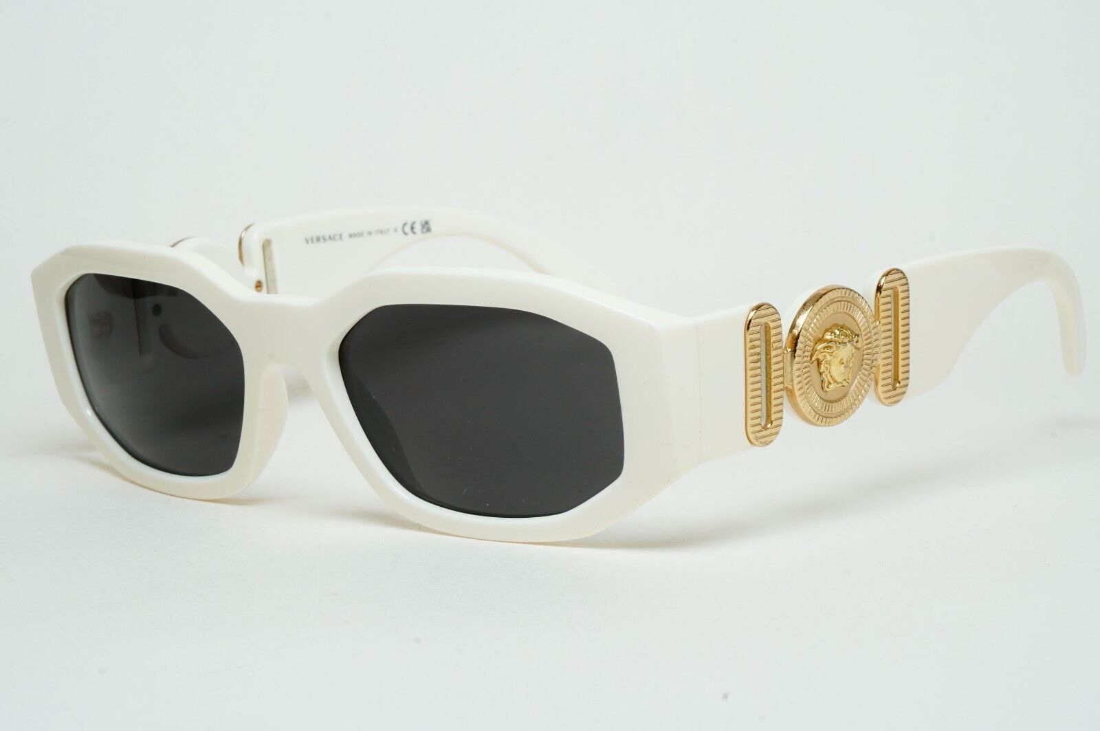 Versace Sunglasses White Black Gold Medusa Biggie MOD VE 4361 401/87 100125
