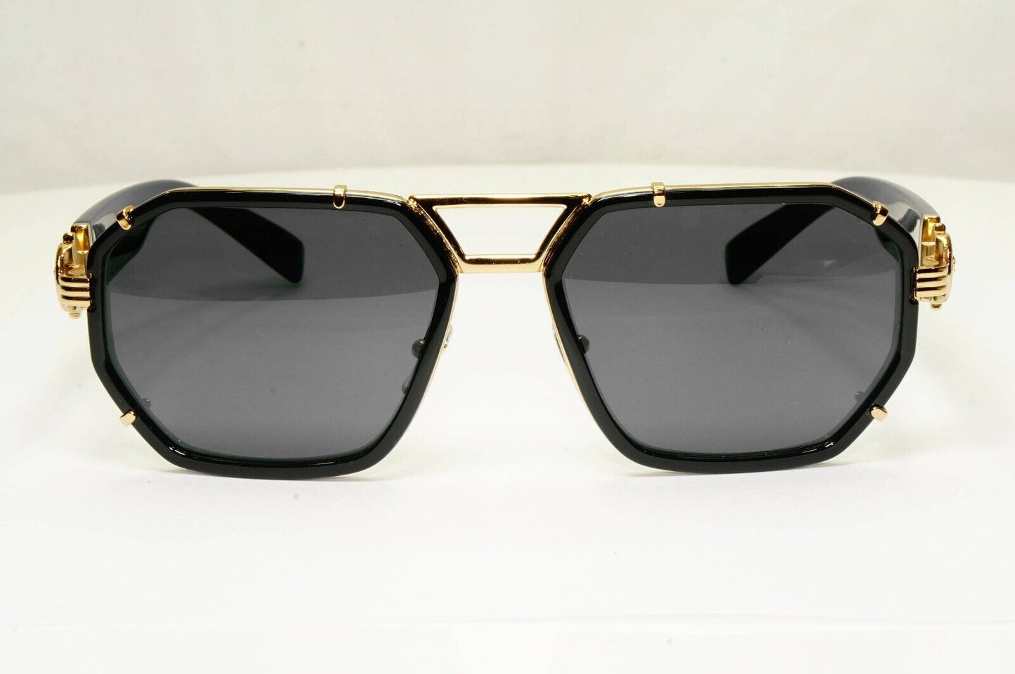 Versace Sunglasses Black Gold Medusa Angular Navigator MOD VE 2228 1002/87 58mm