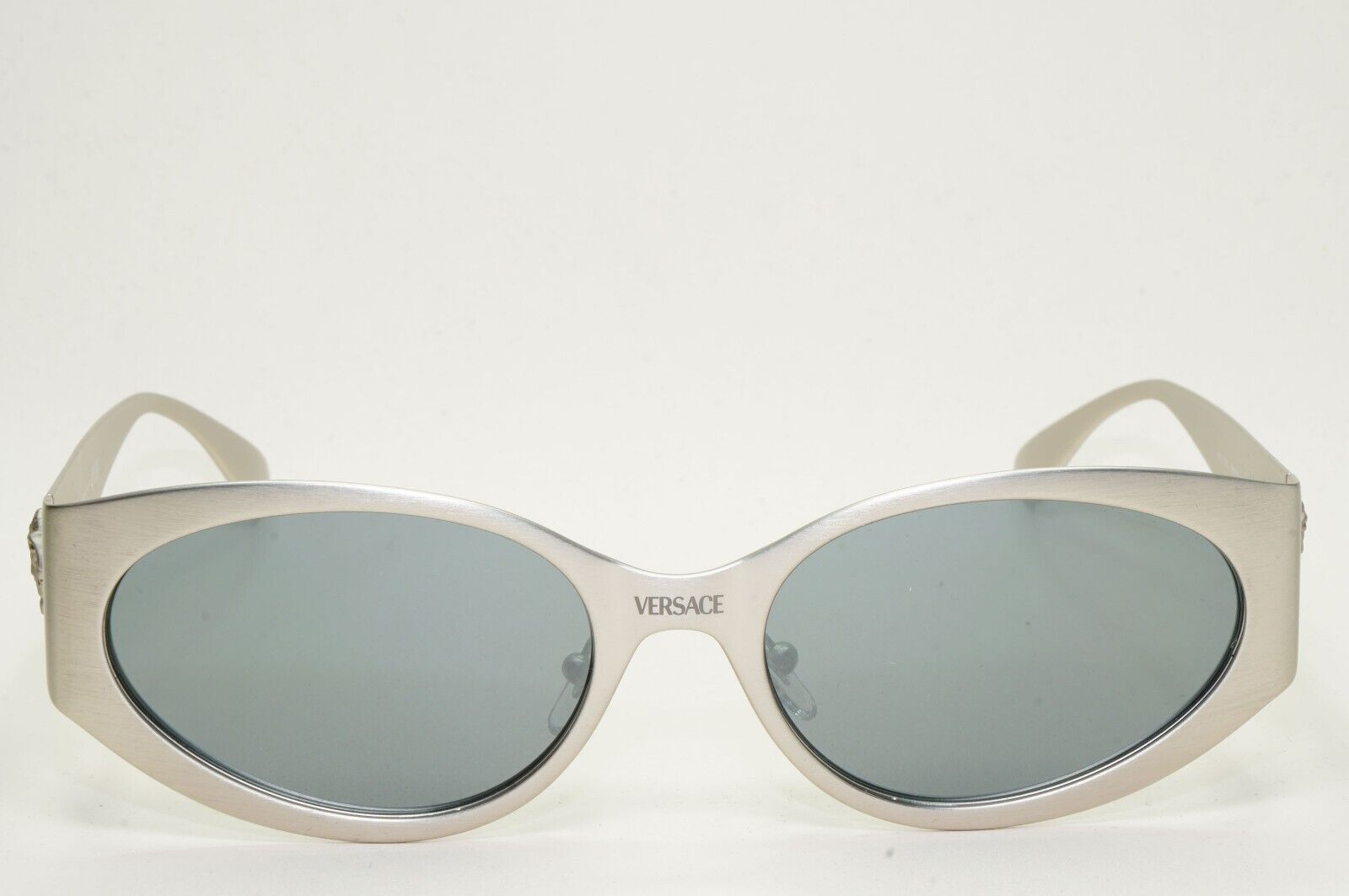 Versace Sunglasses Brushed Silver Medusa Grey Silver Mirror MOD VE 2263 1266/6G