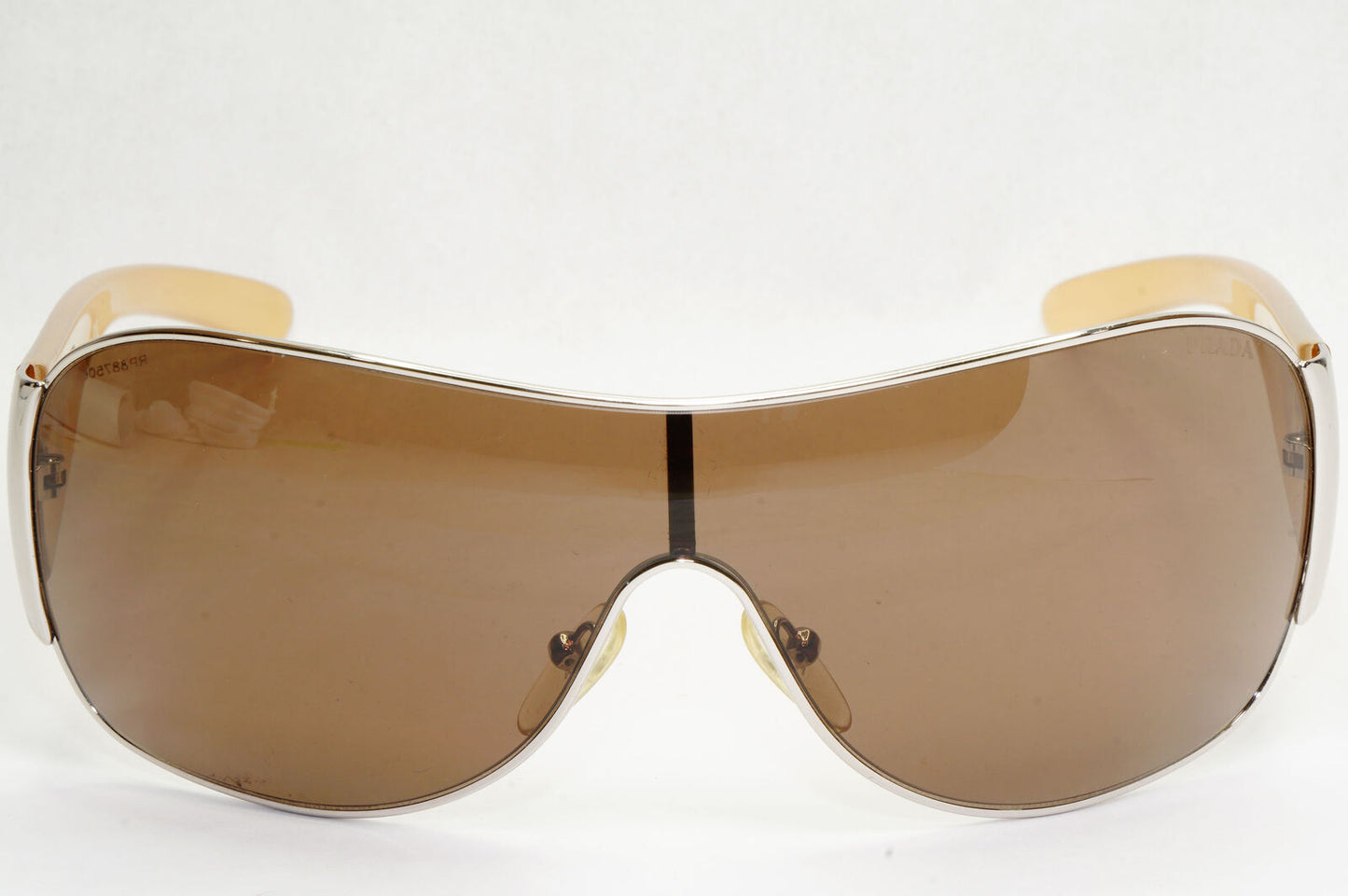Prada Sunglasses 2010 Triangle Shield Silver Brown PR57LS SPR 57L 1BC-8C1 191223