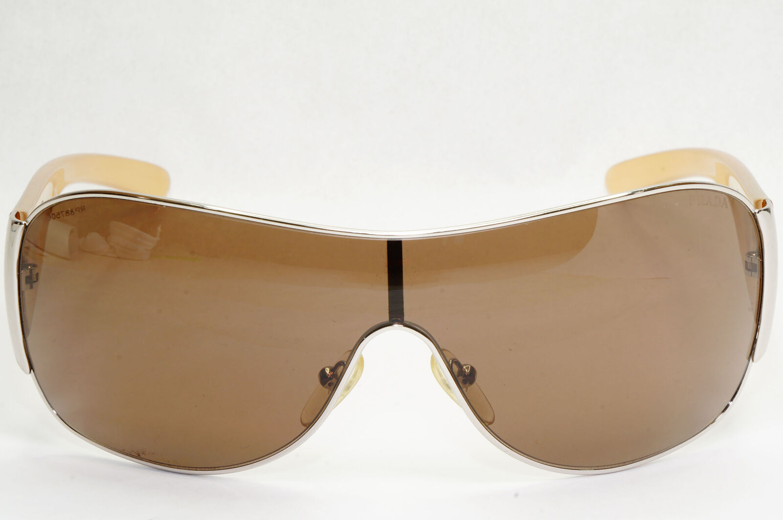 Prada Sunglasses 2010 Triangle Shield Silver Brown PR57LS SPR 57L 1BC-8C1 191223