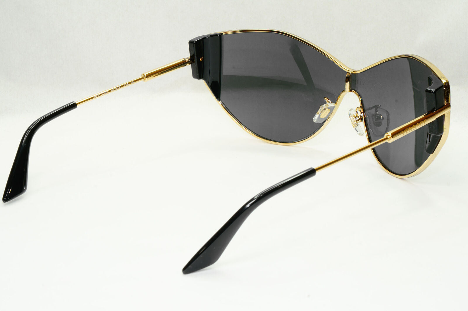 Versace Sunglasses Black Shield Gold Medusa Visor MOD 2239 1002/87