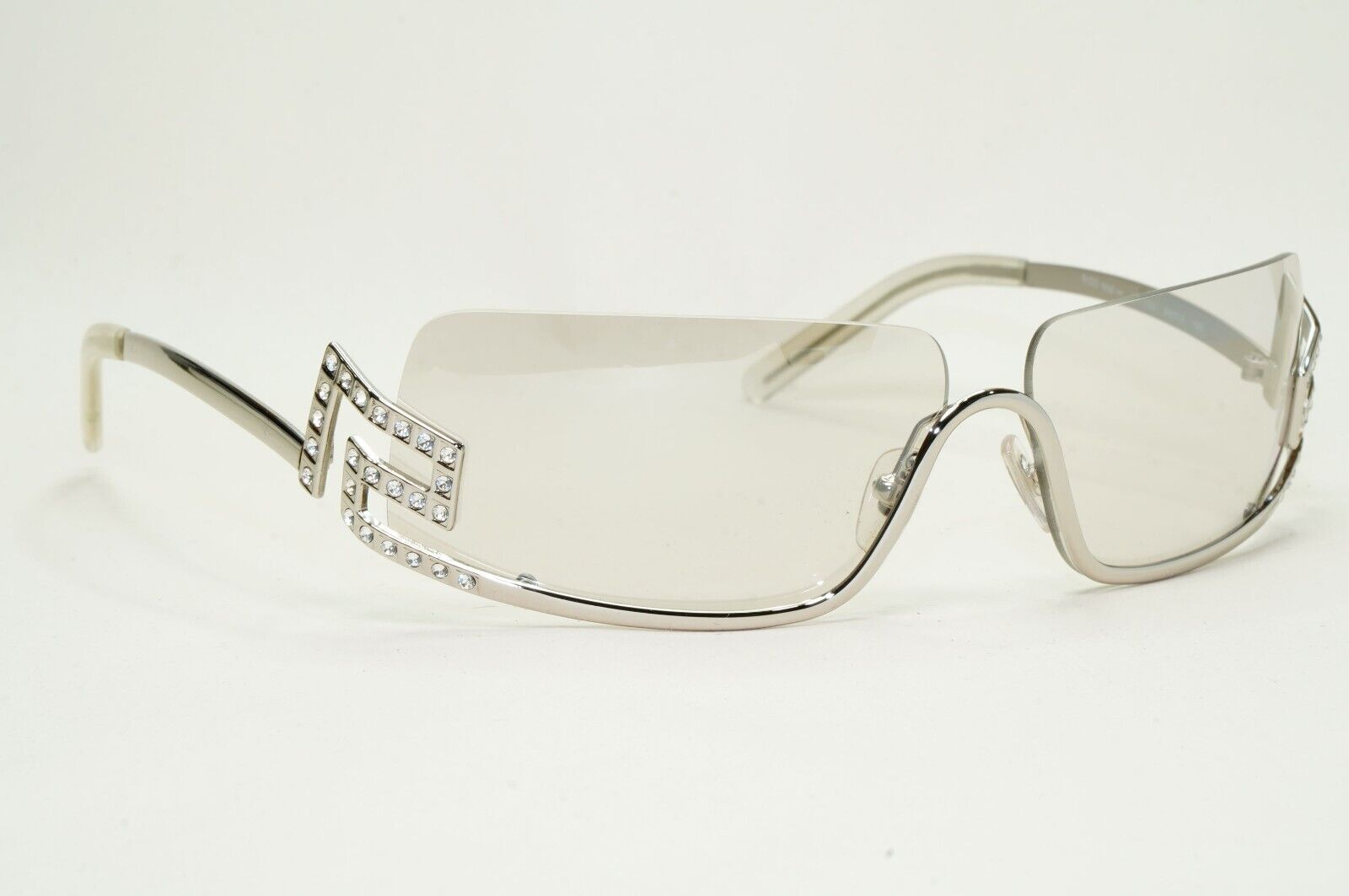 Versace Sunglasses 2004 Vintage Silver Wrap Diamante MOD N50-H 26M/222 081024