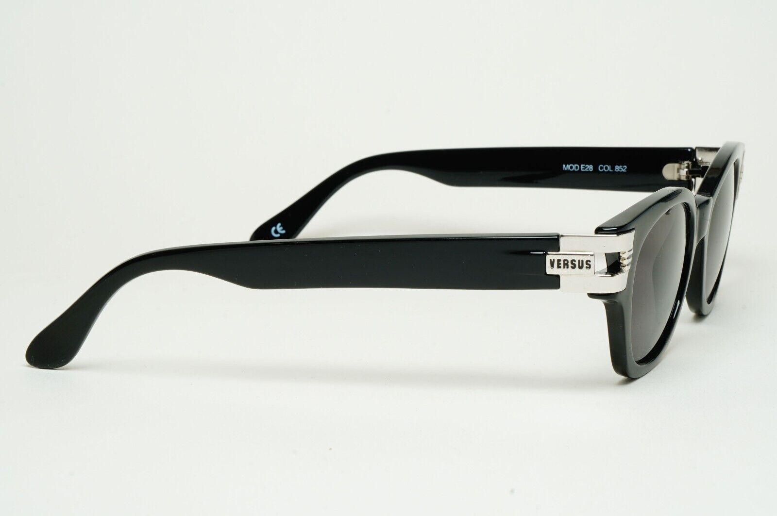 Versus Sunglasses 1996 by Gianni Versace Vintage Black Silver MOD E28 COL 852