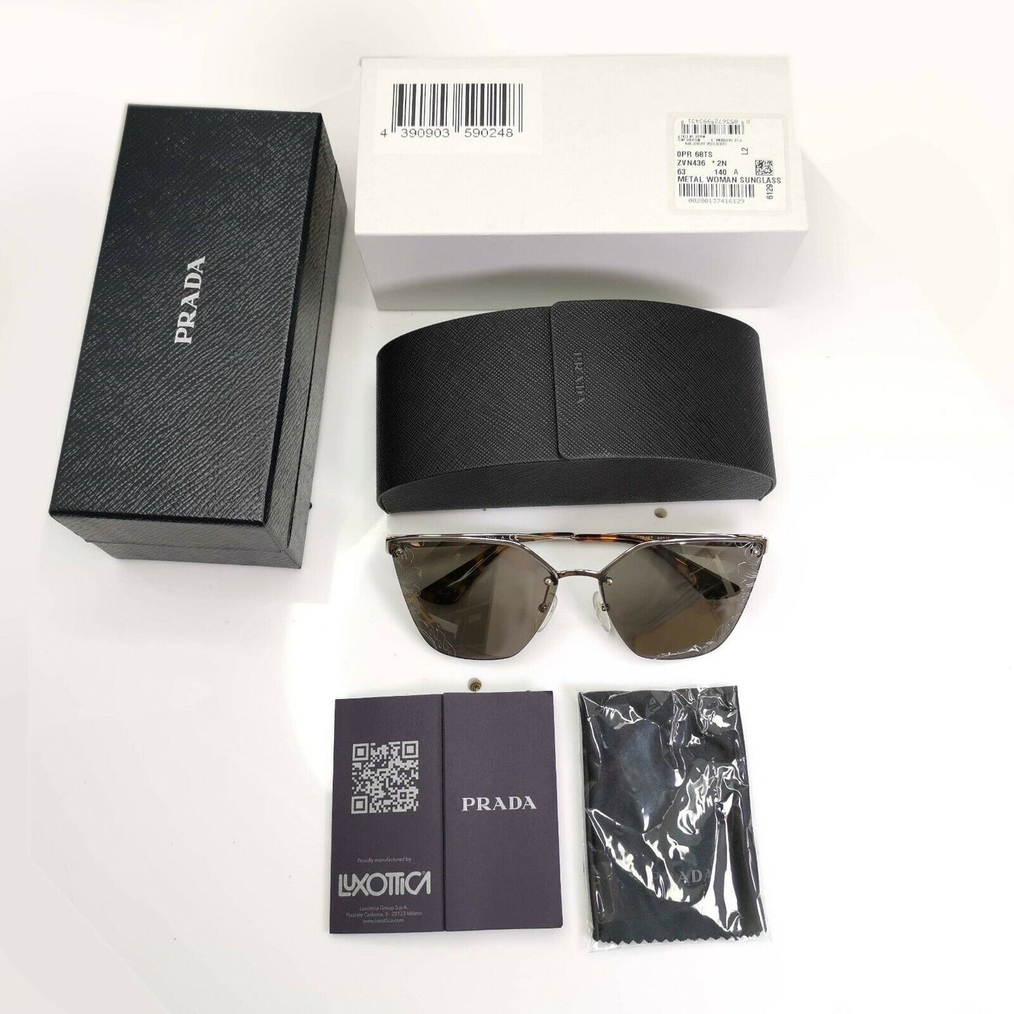Authentic PRADA Womens Gold Silver Sunglasses Cinema Floral SPR 68T ZVN-121