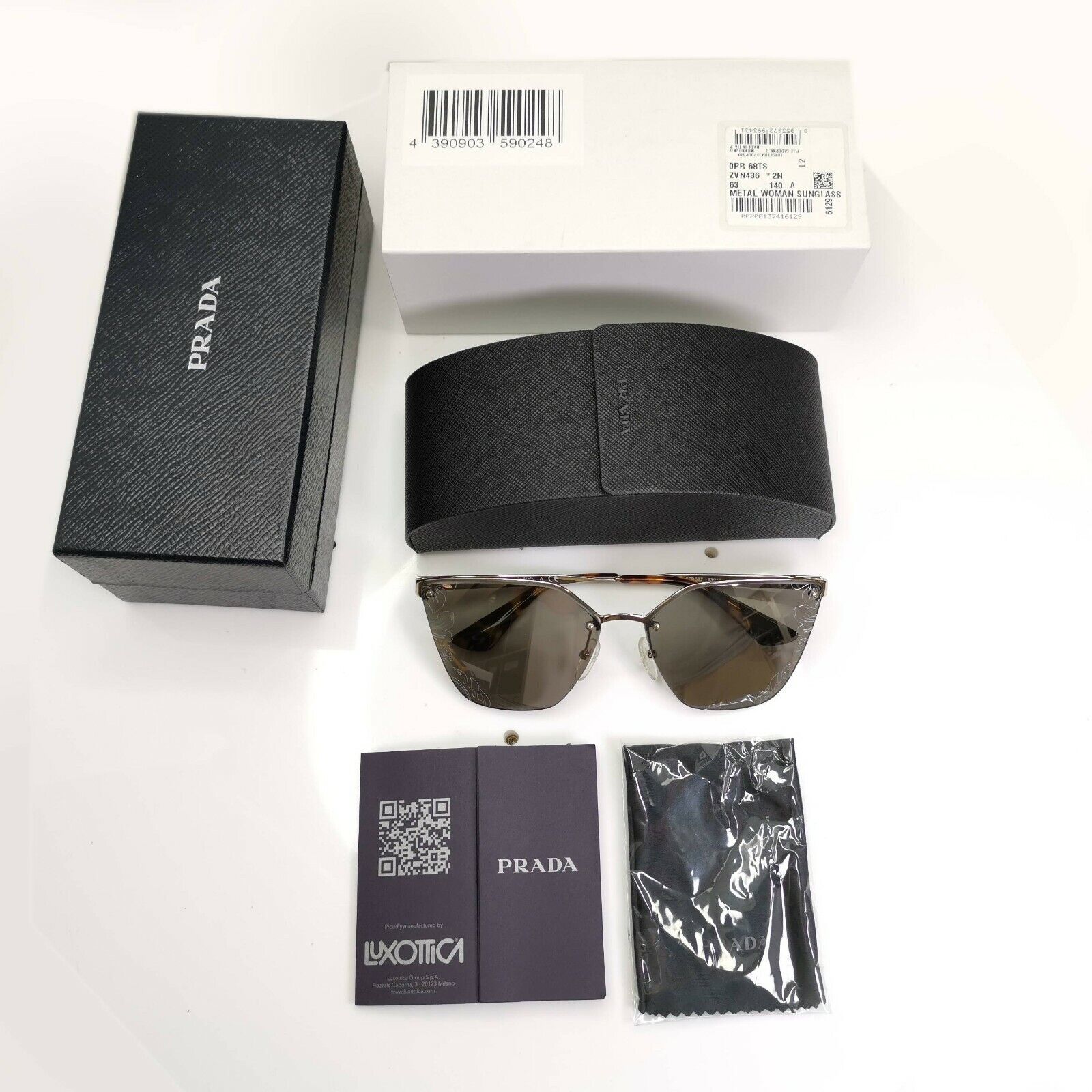 Authentic PRADA Womens Gold Silver Sunglasses Cinema Floral SPR 68T ZVN-121