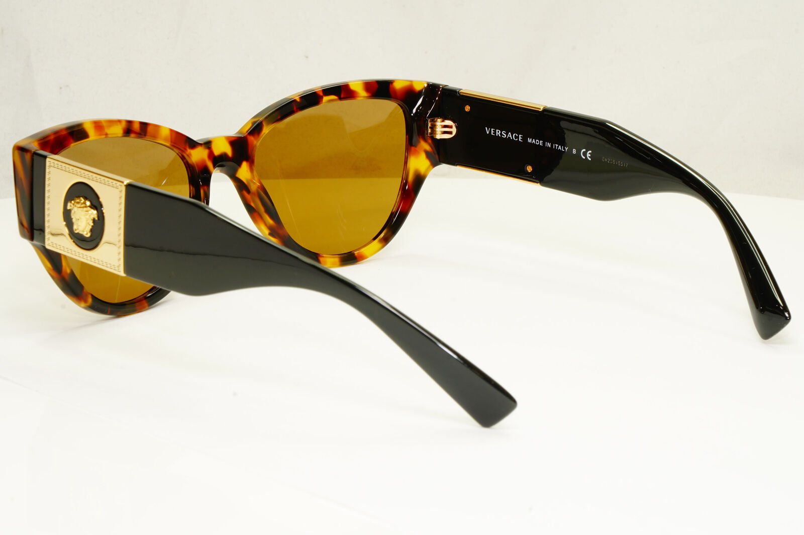 Authentic Versace Womens Gold Medusa Brown Black Square Sunglasses 4398 5119/73