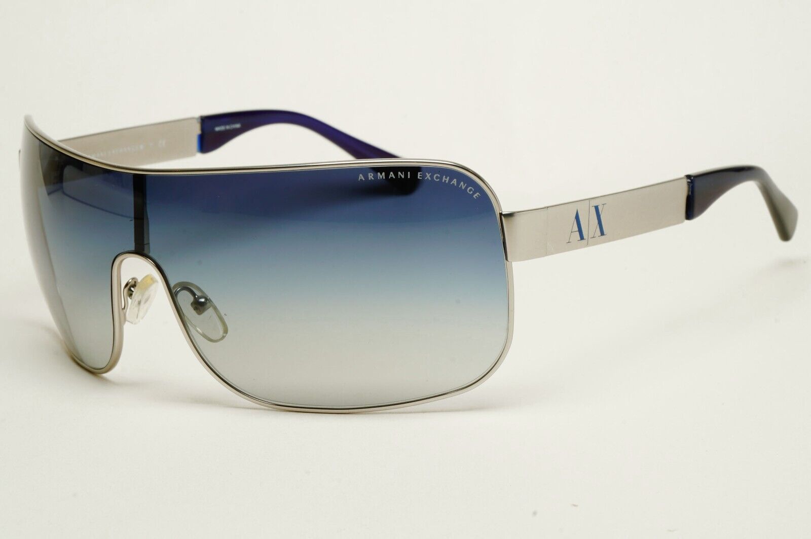 Armani Exchange Sunglasses 2015 Silver Blue Shield AX 2008 6020/4L [b] 221124