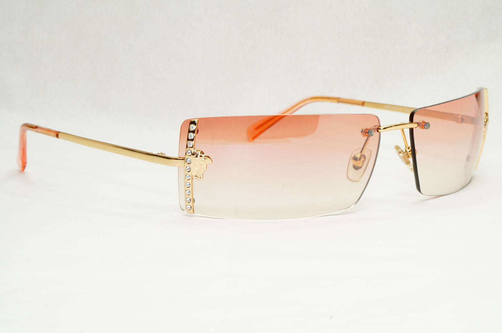 Versace Sunglasses 2004 Vintage Rimless Gold Crystals MOD N29-H N30/536 200124
