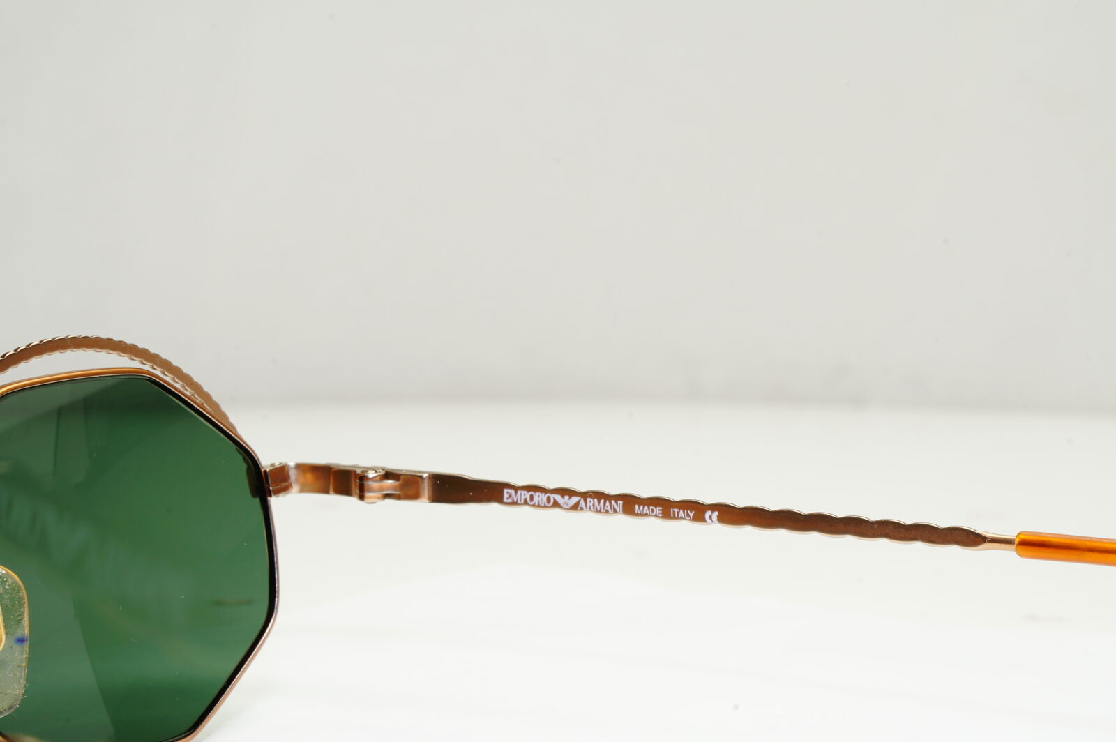 Emporio Armani Sunglasses 1997 Vintage Hexagonal Braid Gold Green 032-S 816/21