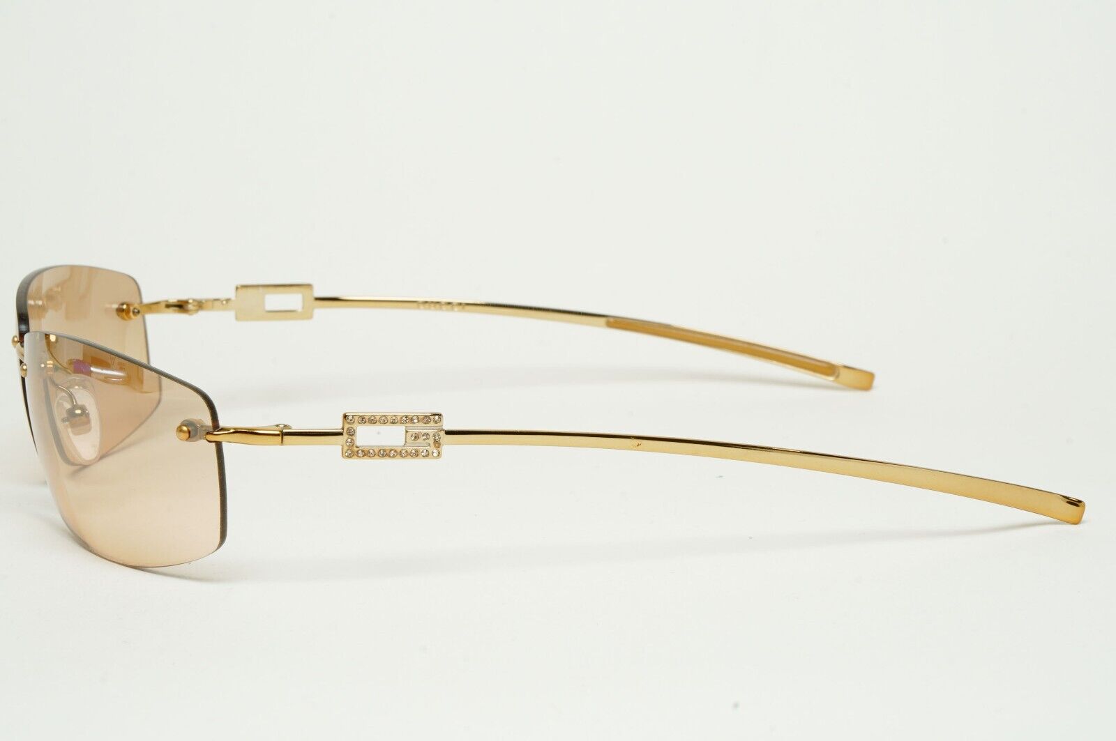 Gucci Sunglasses 1997 Vintage Gold Rimless GG 1784/STRASS 577AK 60mm 100225