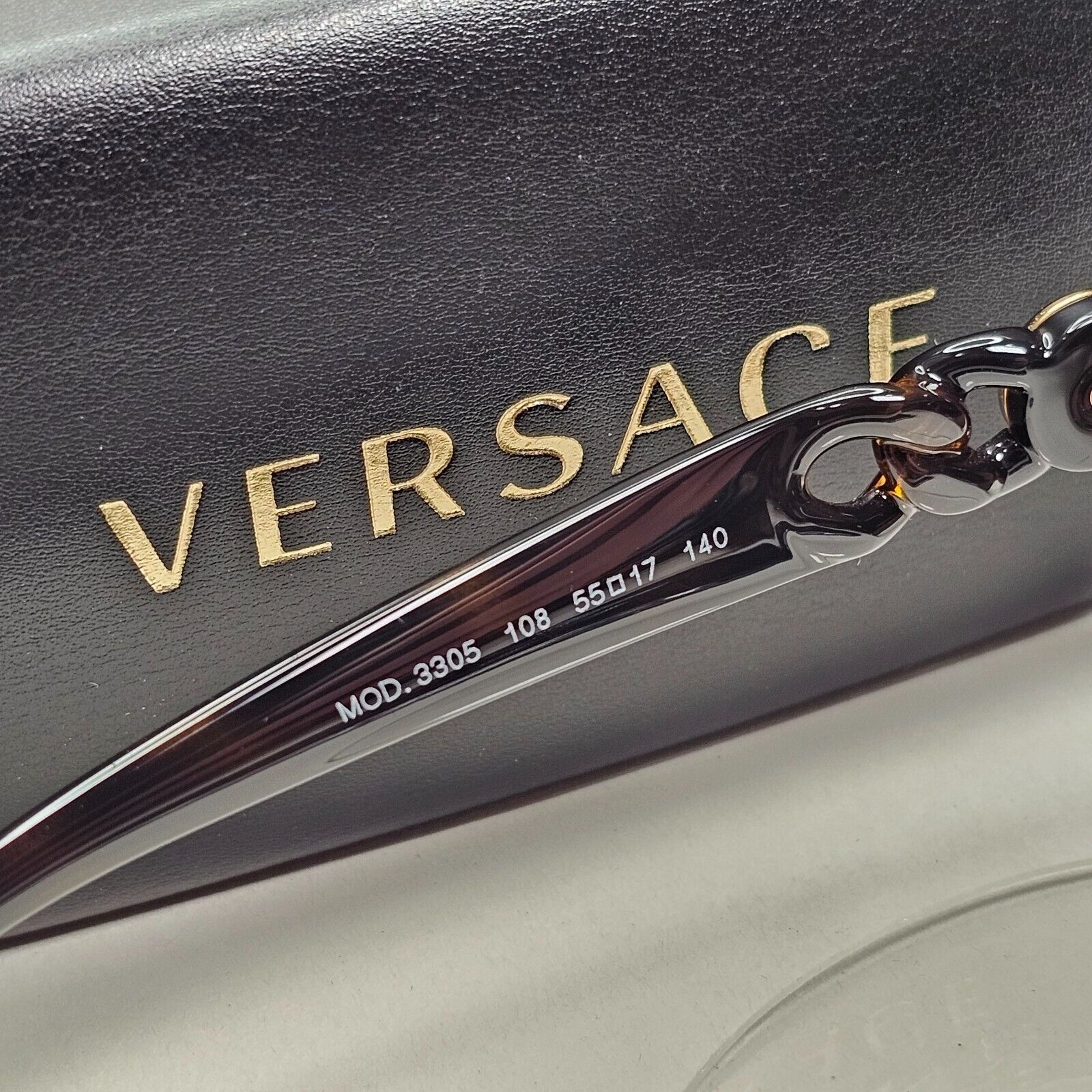 Versace Sunglasses Brown Gold Medusa Chain Tortoiseshell MOD VE 3305 108 55mm