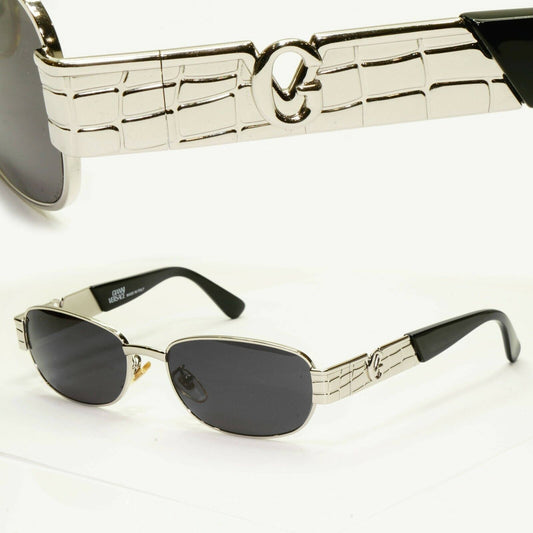 Gianni Versace 1996 Vintage Silver Rectangle Metal Sunglasses MOD S21 COL 26M