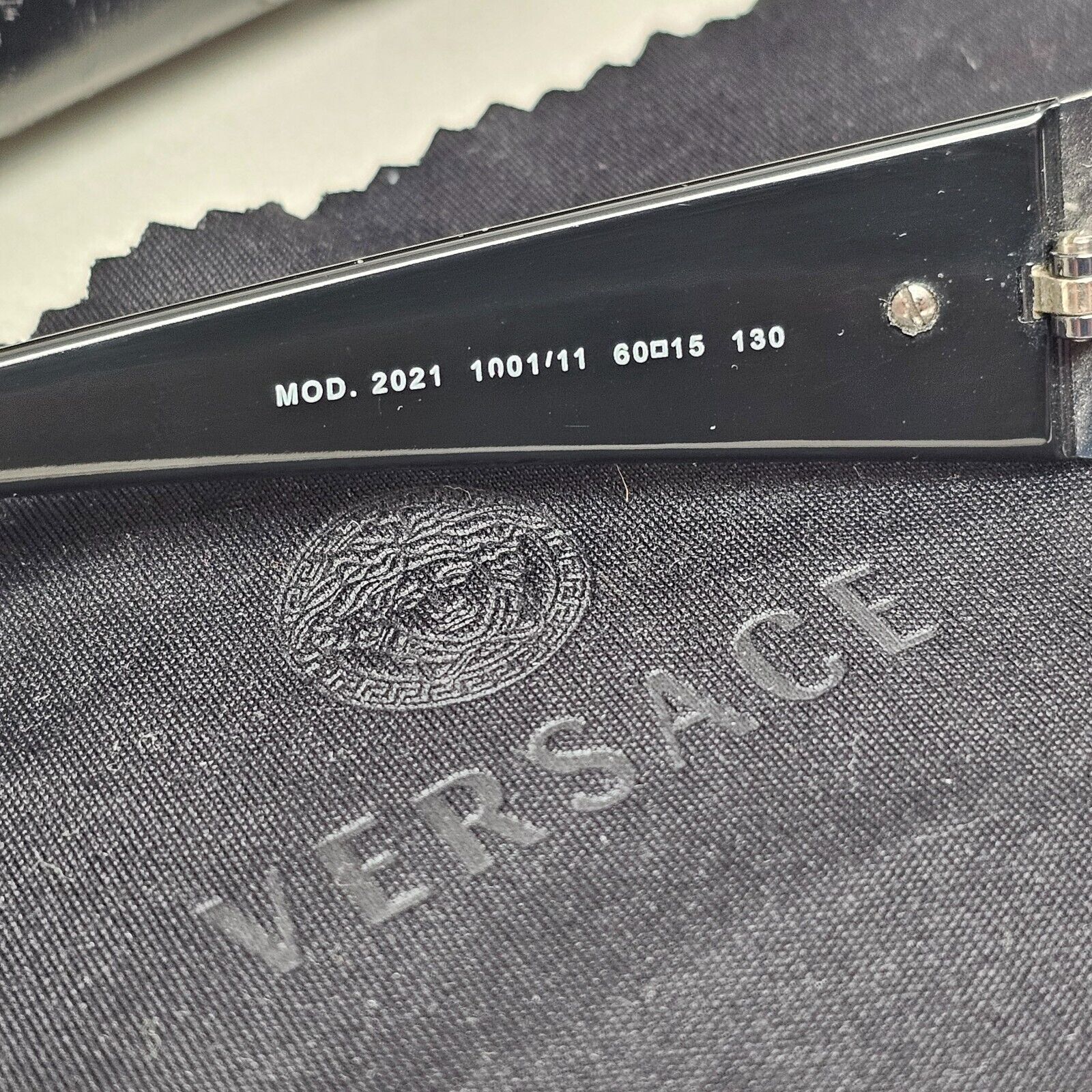 Versace Sunglasses 2003 Vintage Black Gunmetal Rectangle MOD 2021 1001/11 060125