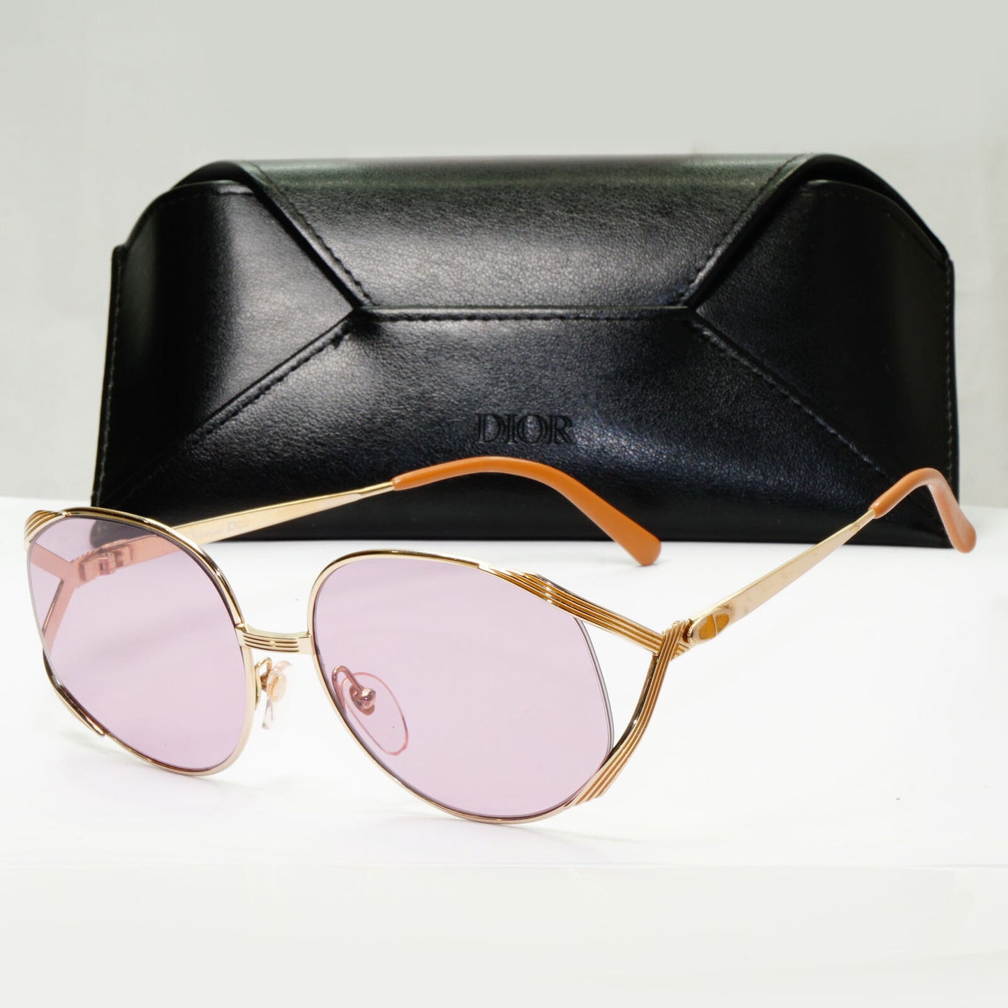 Dior 1990s Vintage Sunglasses Gold Violet Lilac Square Austria 2387 41 261022