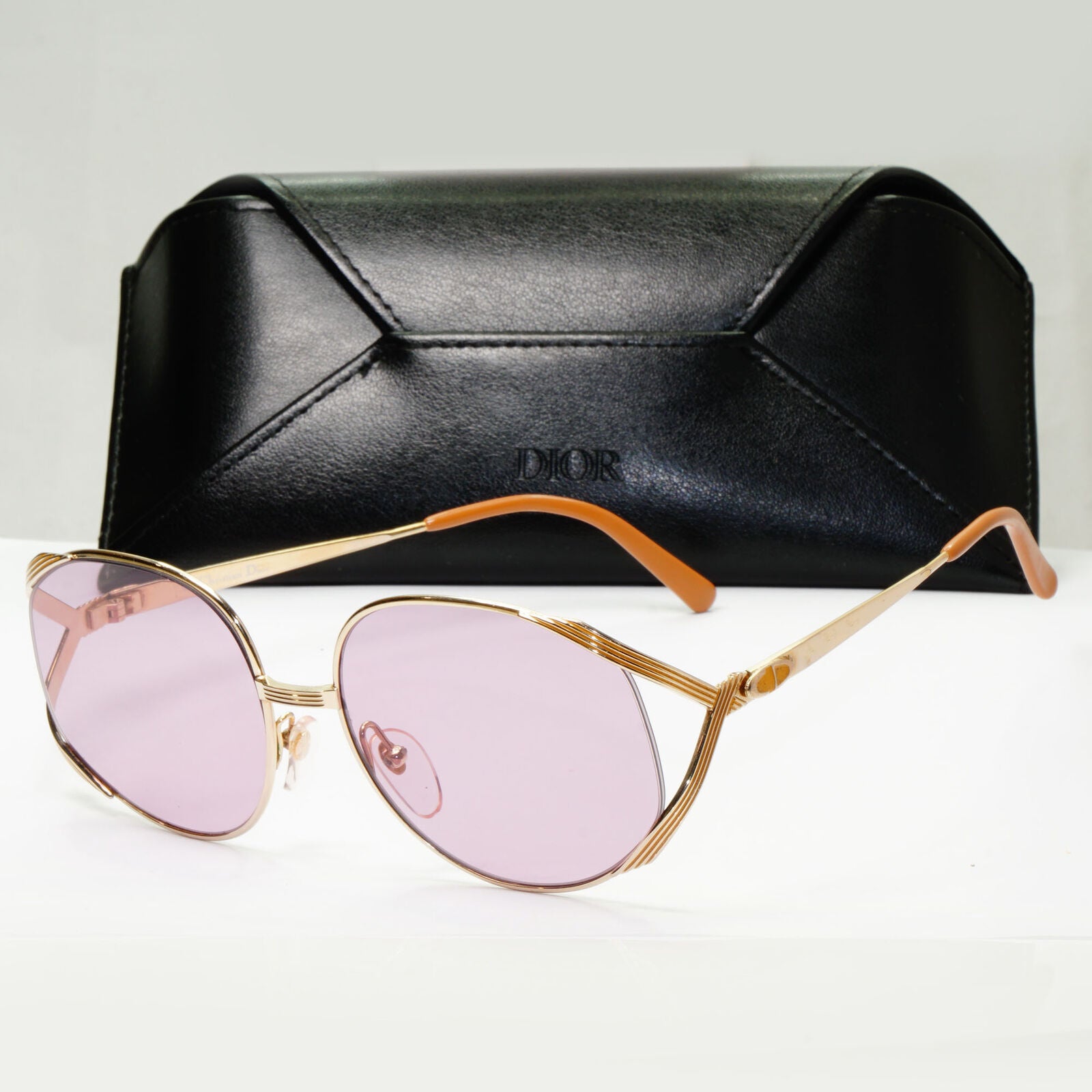 Dior 1990s Vintage Sunglasses Gold Violet Lilac Square Austria 2387 41 261022