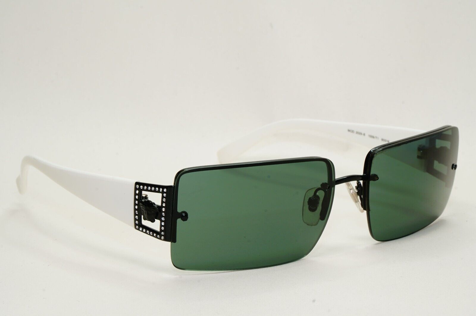 Versace Sunglasses 2002 Vintage Black White Green MOD 2029-B 1009/71 120824