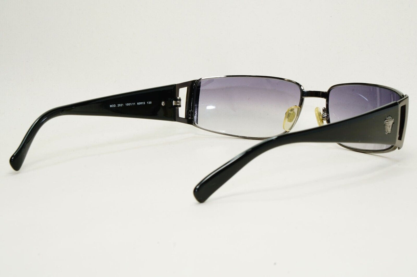 Versace Sunglasses 2003 Vintage Rectangle Black Gunmetal MOD 2021 1001/11 210924
