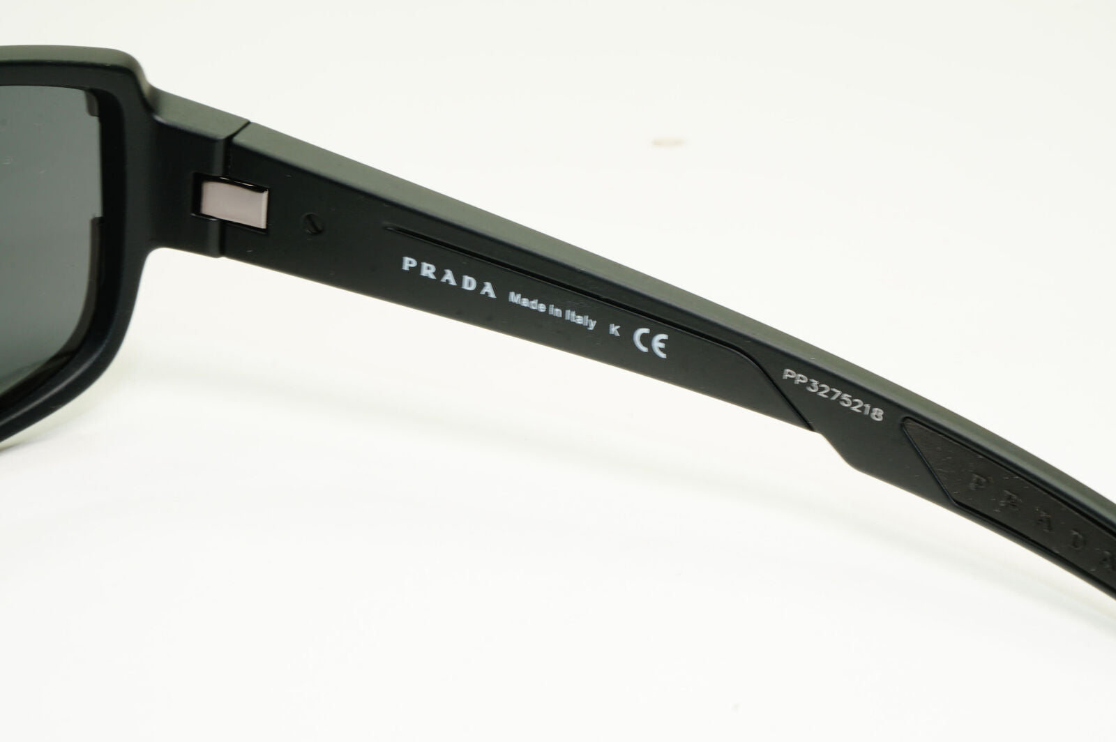 Prada Black Sunglasses Rectangle Rubber Red Stripe Sport PS03WFS SPS 03W DG0-06F