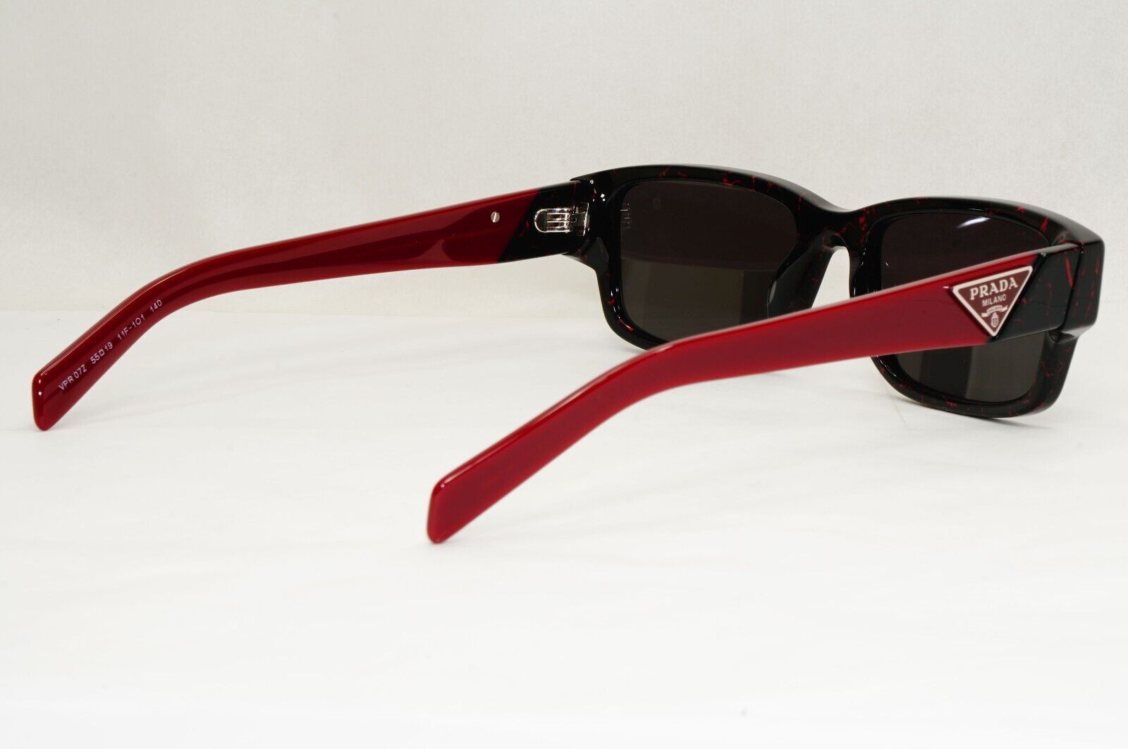 Prada Sunglasses Triangle Symbole Red Black Marble PR07ZV VPR 07Z 11F-1O1 55mm