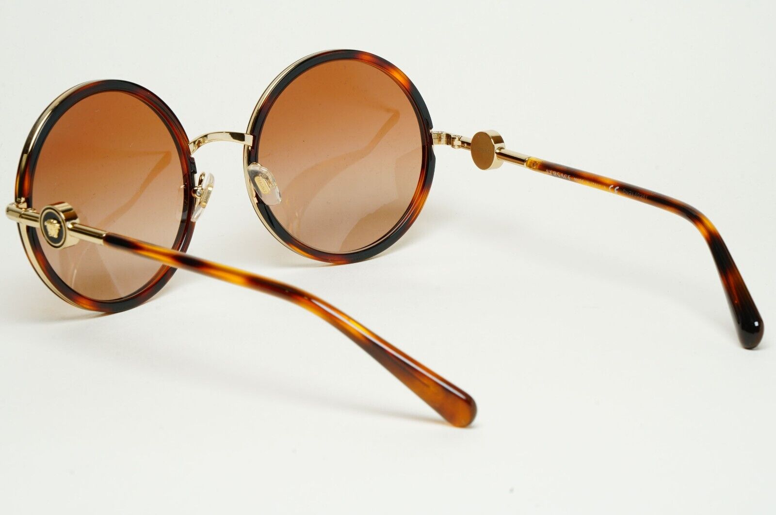 Versace Sunglasses Round Brown Gold Medusa Tortoise MOD VE 2229 1002/13 56mm