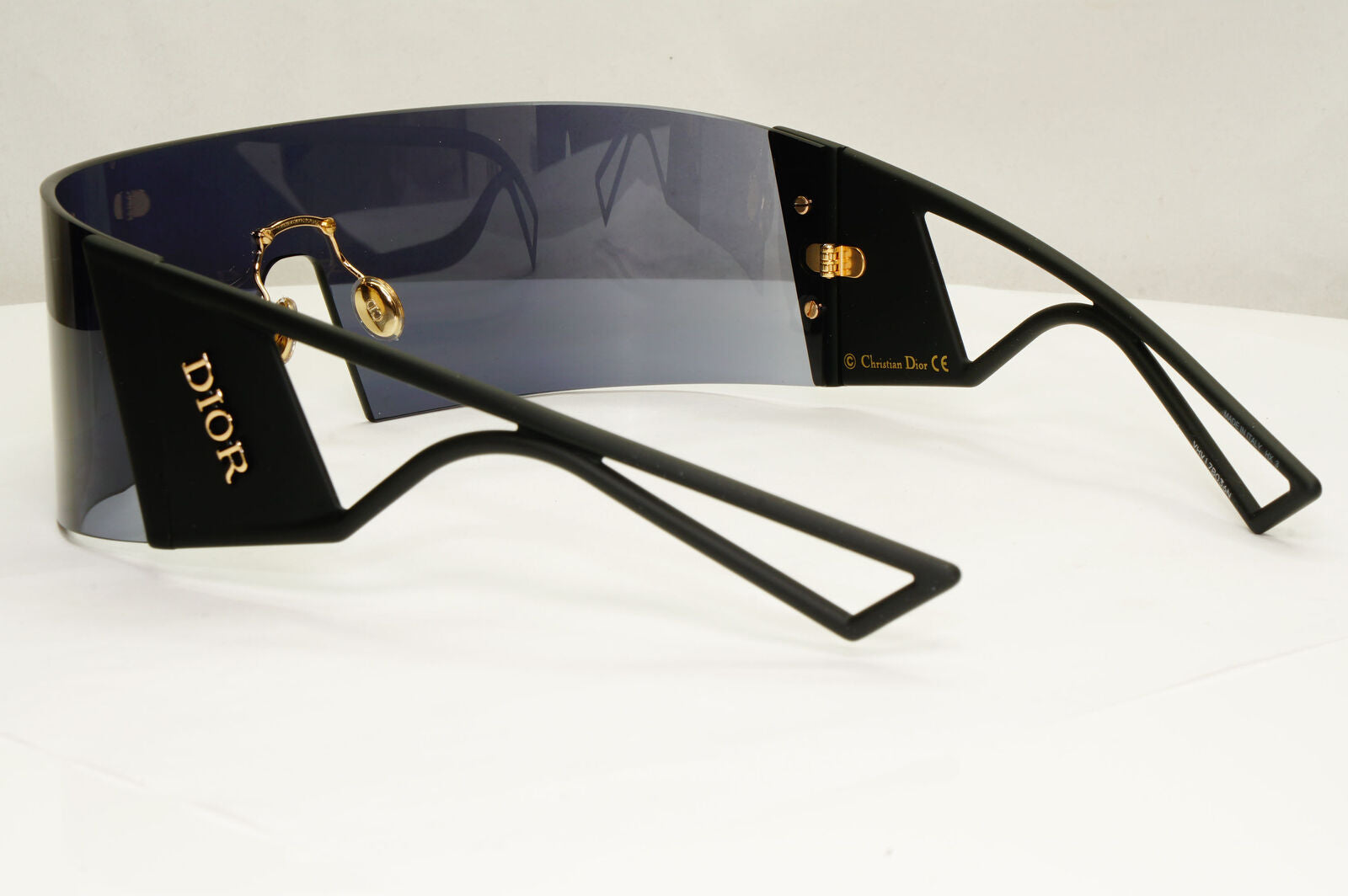 Dior Kaleidiorscopic Sunglasses Shield Visor Mask Black Grey Gold 003IR