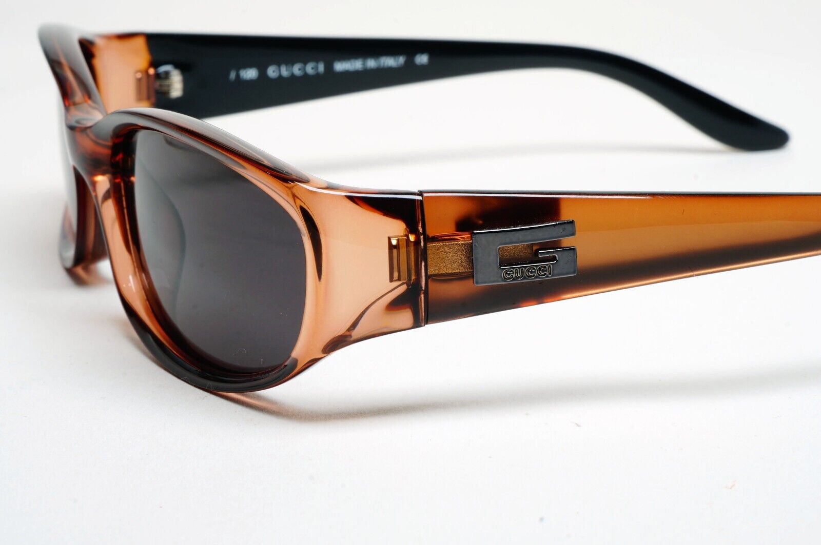 Gucci Sunglasses 1998 Vintage Brown Black Rectangle GG 2456/S E3K 55mm 060125