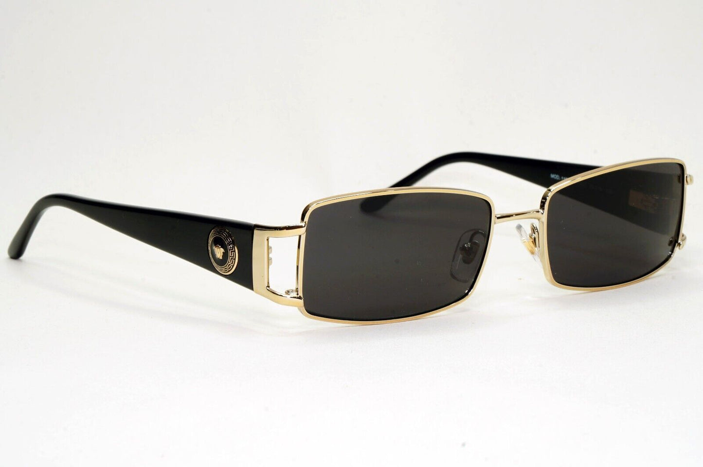Versace Sunglasses Black Gold Medusa Rectangle Small MOD 1163-M 1252 52mm