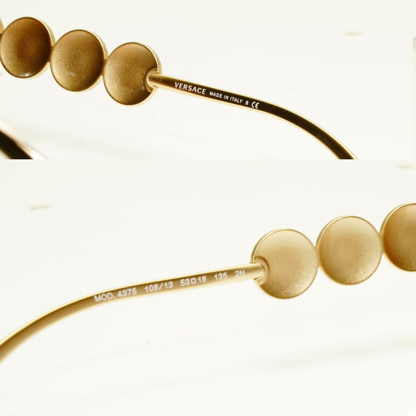 Authentic Versace Womens Square Sunglasses Gold Medusa MOD 4375 108/13