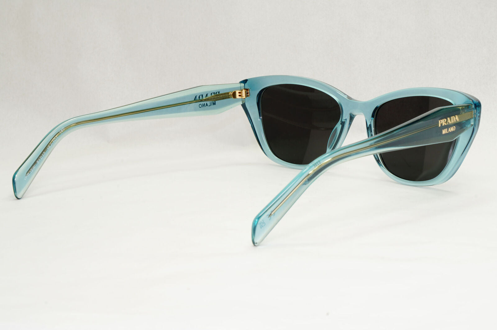 Prada Sunglasses Turquoise Transparent Black Square PR19WV VPR 19W 16J-1O1 51mm