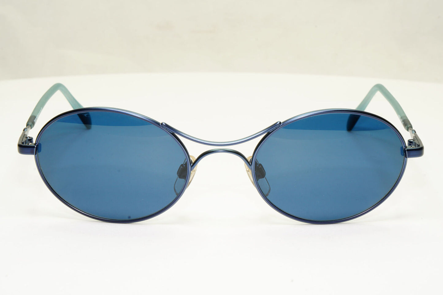 Emporio Armani 1997 Vintage Sunglasses Mens Womens Oval Blue Eagle 071-S 1046