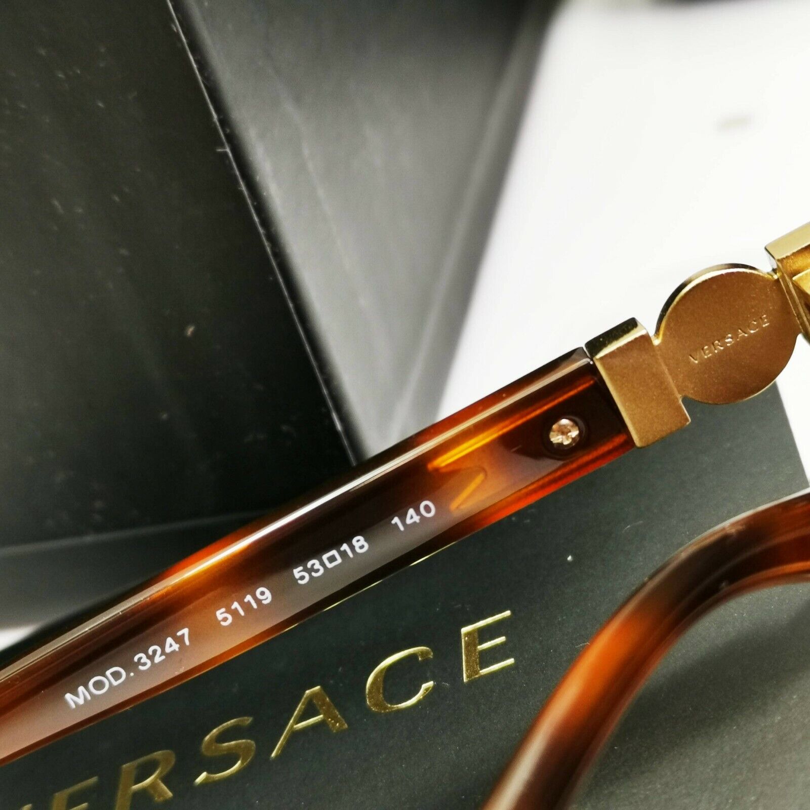 Authentic Versace Womens Sunglasses Gold Medusa Havana Brown MOD 3247 5119