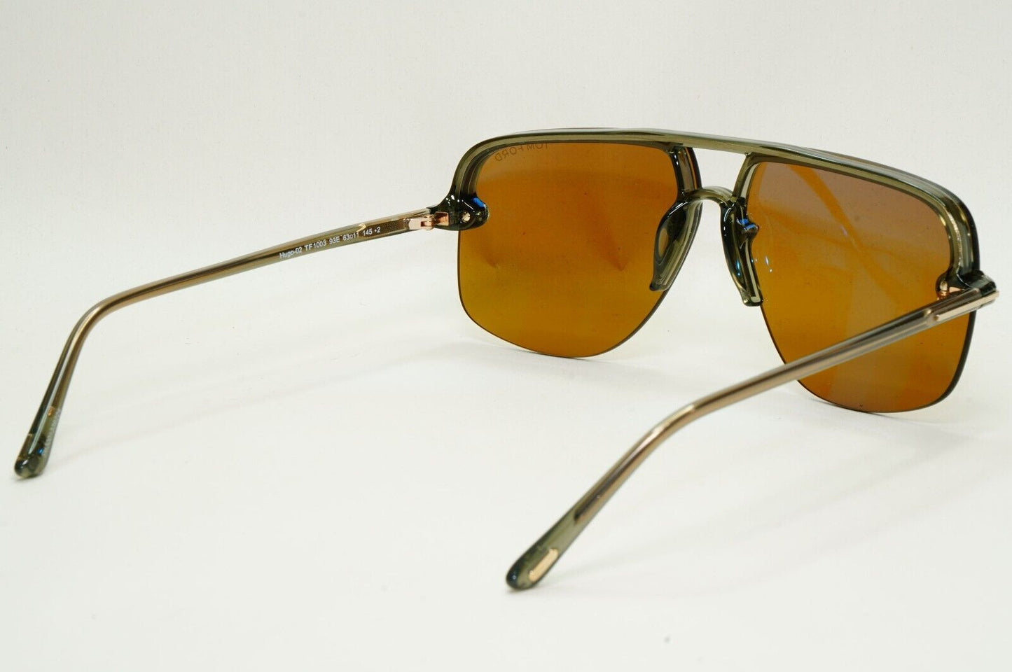 Tom Ford Sunglasses Hugo-02 Brown Semi Rimless Navigator FT1003 TF 1003 93E