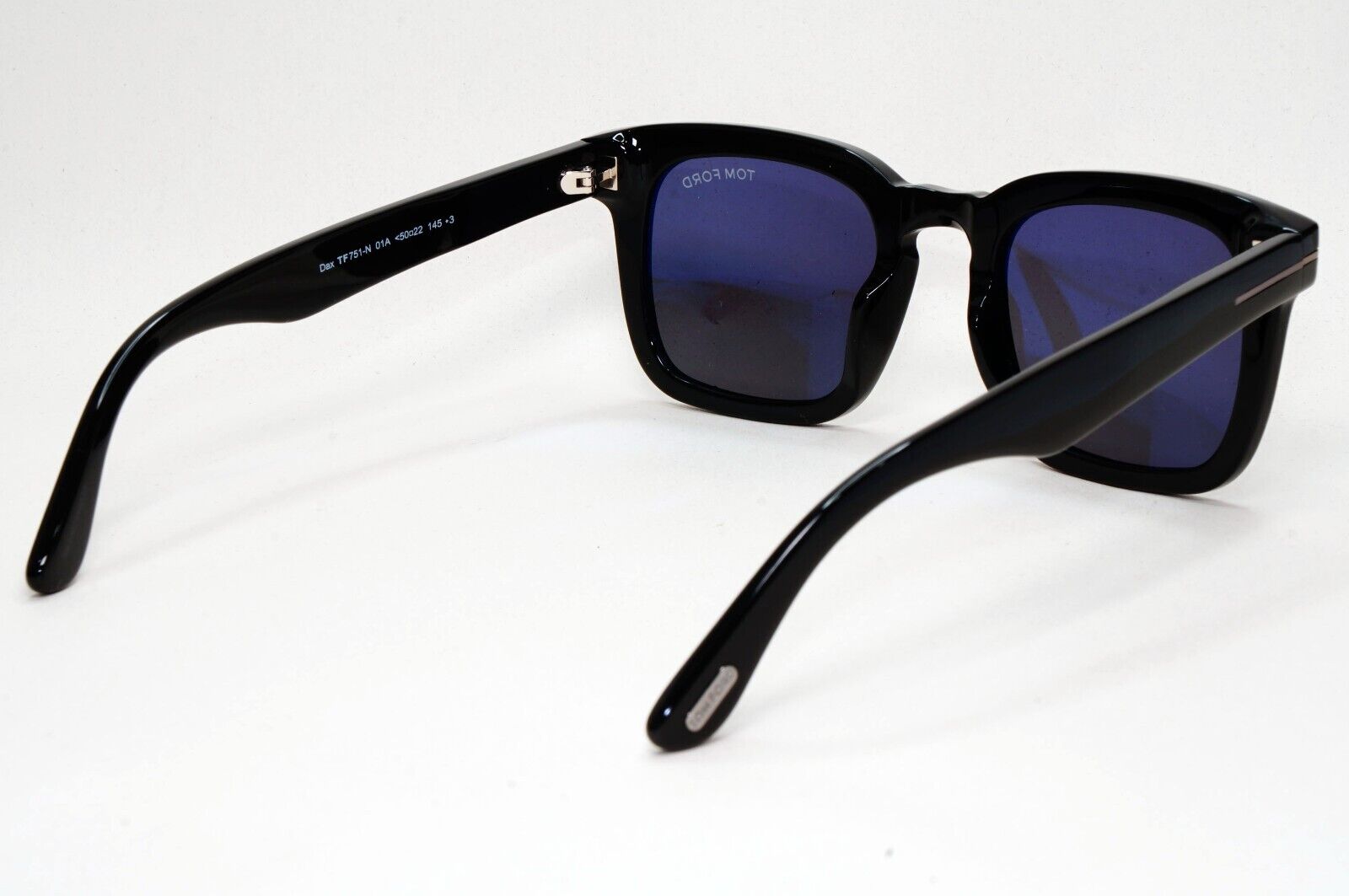 Tom Ford Sunglasses Dax Black Glossy Square Grey TF 751-N FT0751-N 01A 50mm