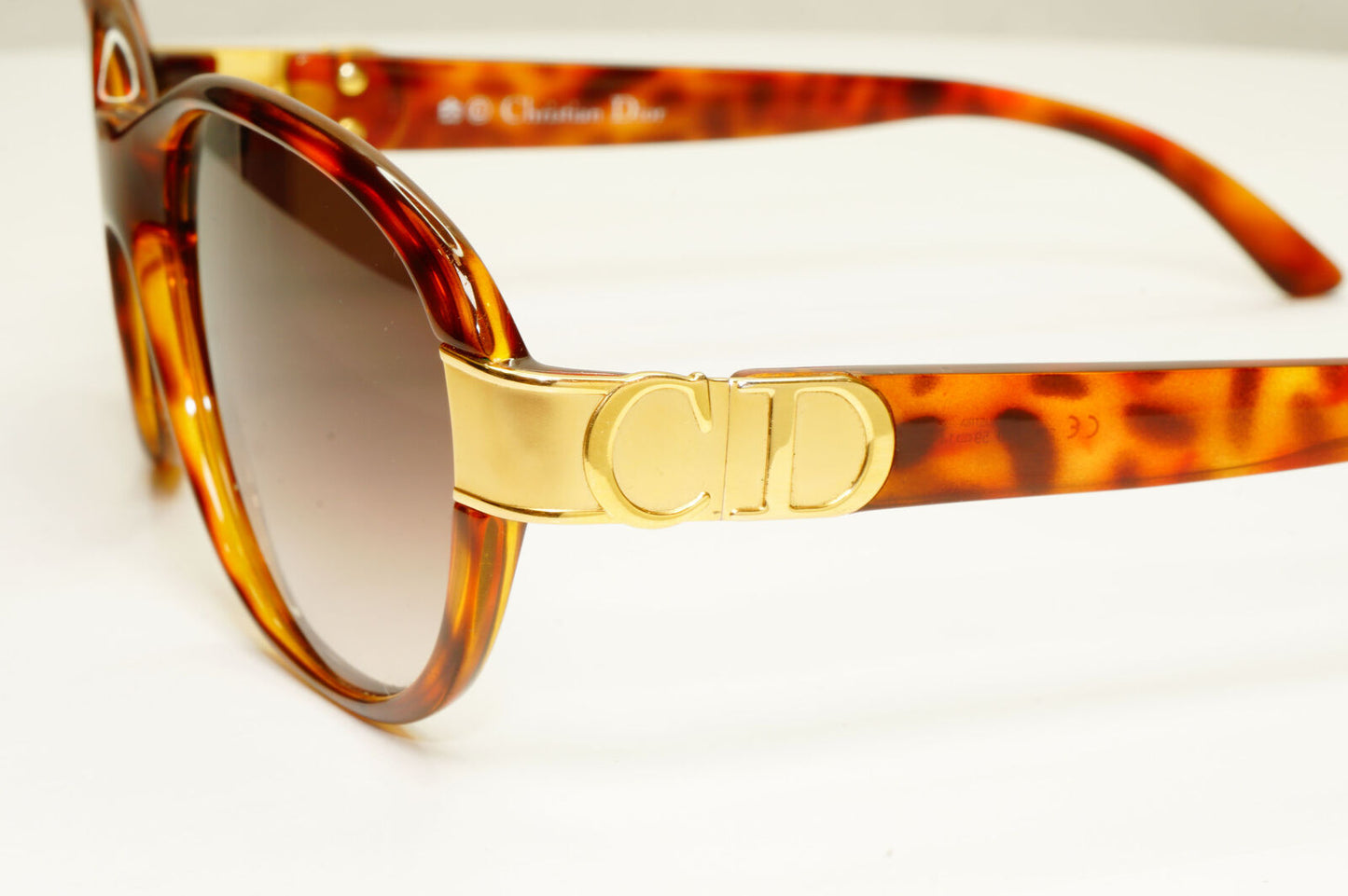 Dior 1990s Gold Sunglasses Austria Vintage Brown Square Womens 2917 10