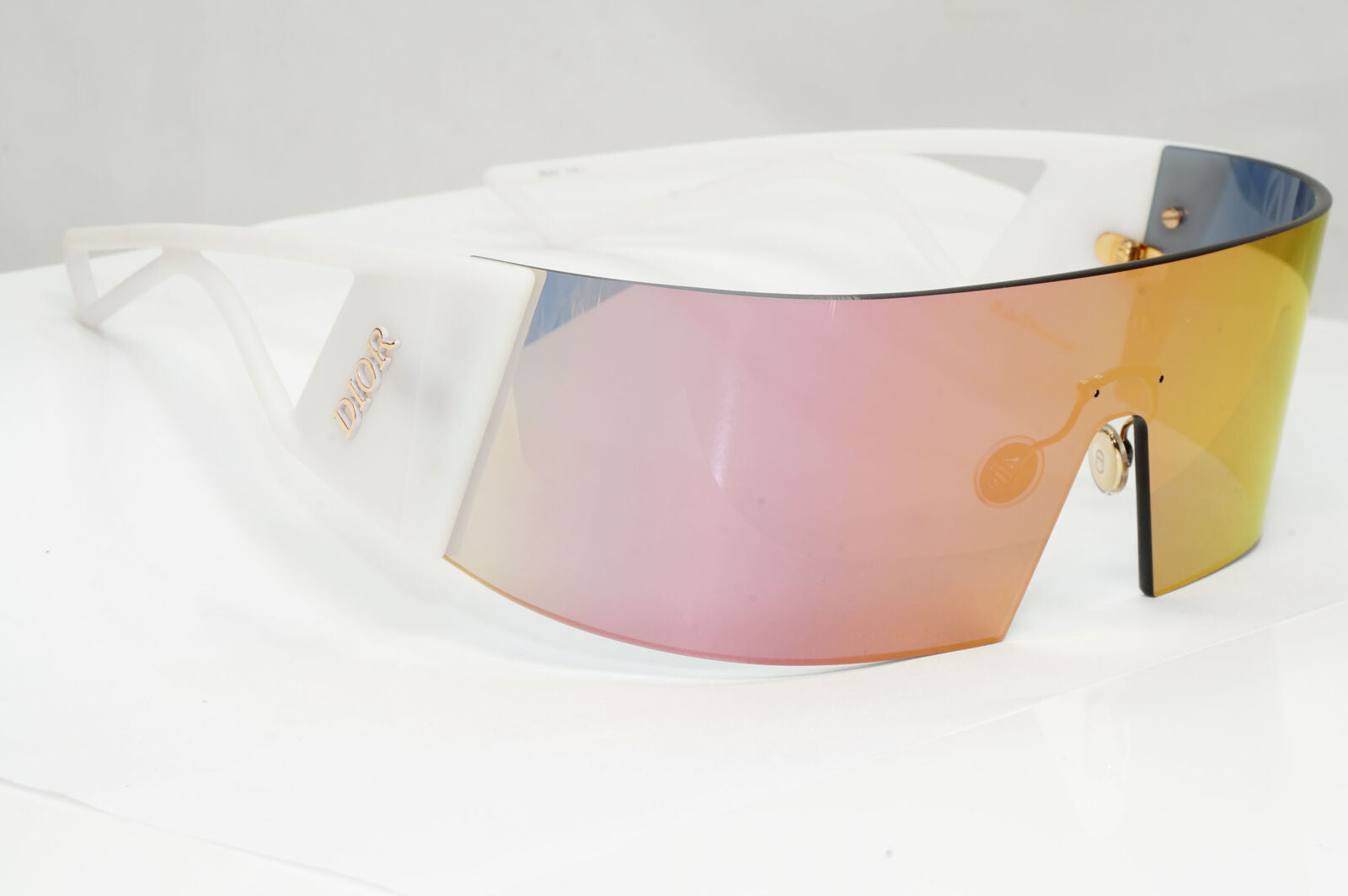 Dior Kaleidiorscopic Sunglasses Shield Visor Mirror White Pink Gold 35J0J