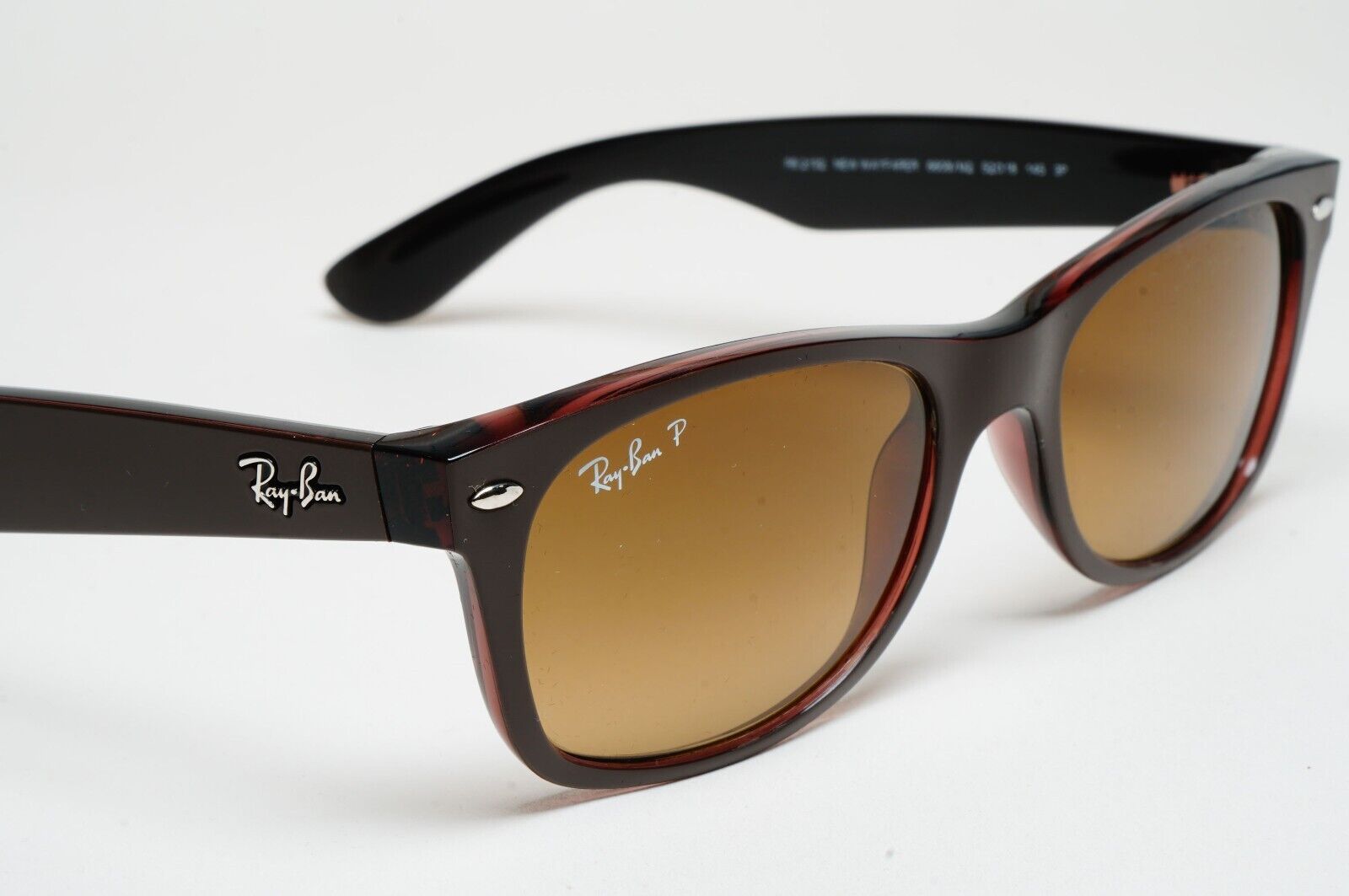 Ray-Ban Sunglasses Polarised New Wayfarer Brown Matte RB 2132 6608/M2 52mm